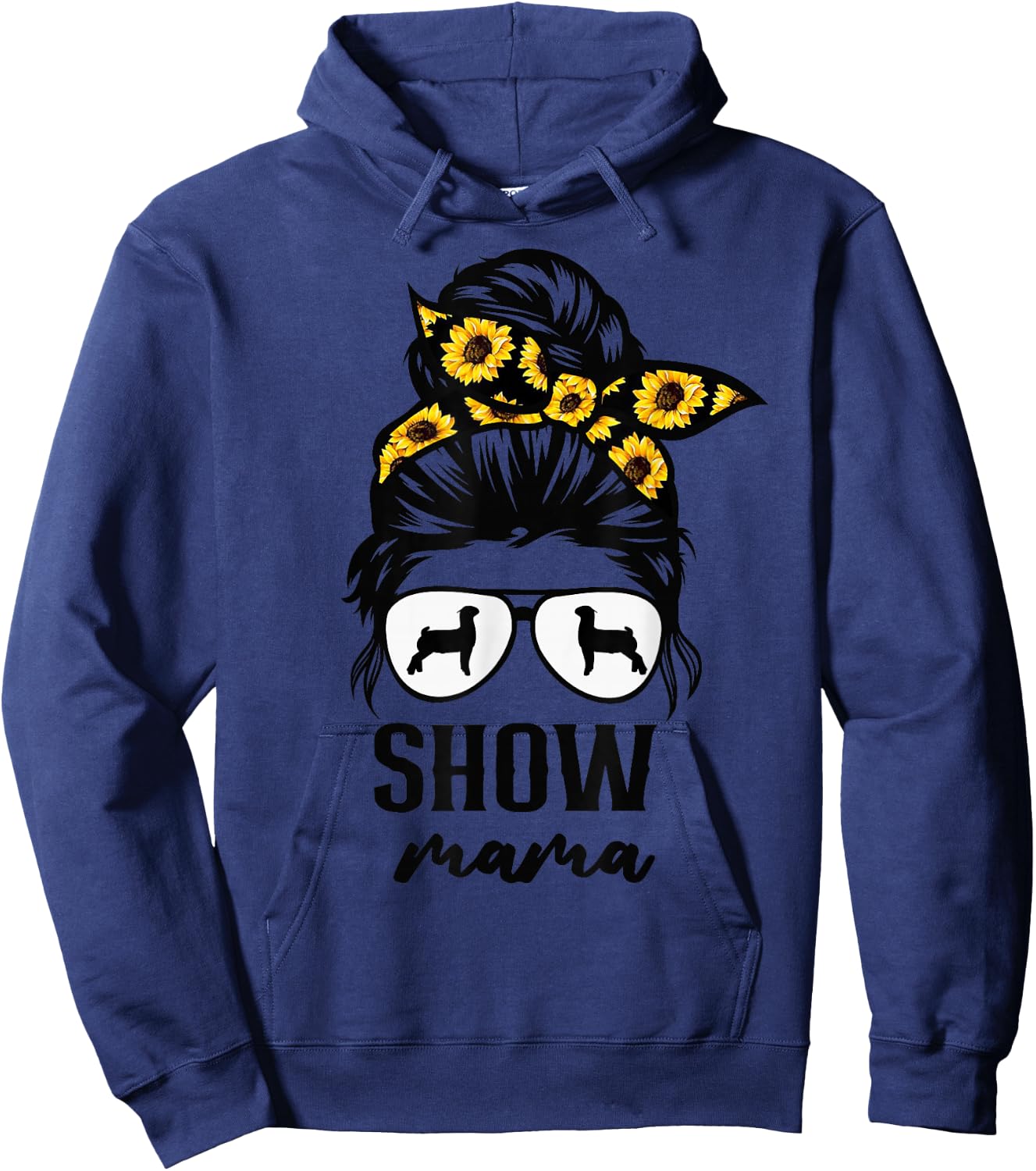 goat show mom goat Boer show mama sunflower Hoodie - Hoodie | Navy
