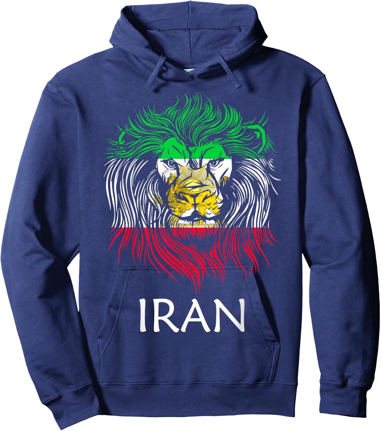 Iranian Lion Head Flag Iran Hoodie - Hoodie | Navy