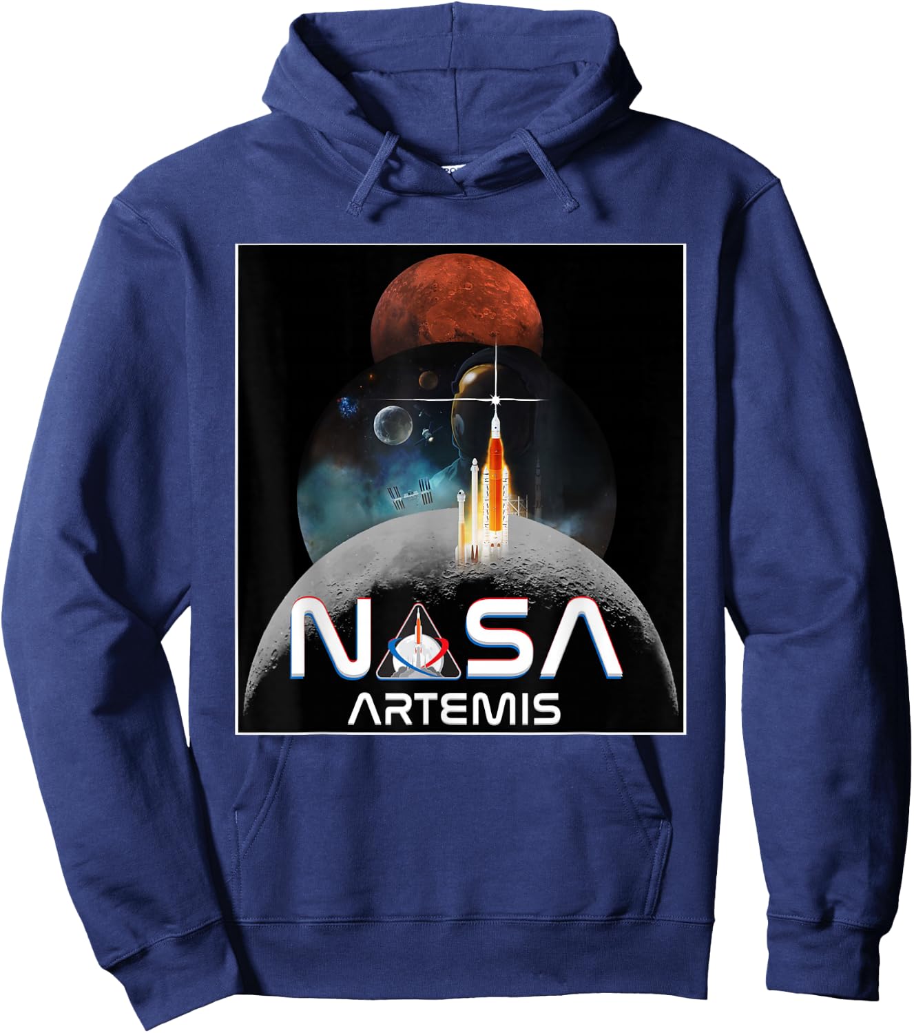 NASA Artemis Mission Worm Logo Hoodie - Hoodie | Navy