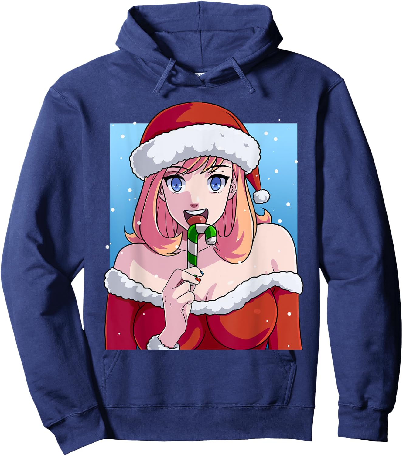 Mrs. Santa Claus Sexy Anime Babe Christmas Xmas Hoodie - Hoodie | Navy