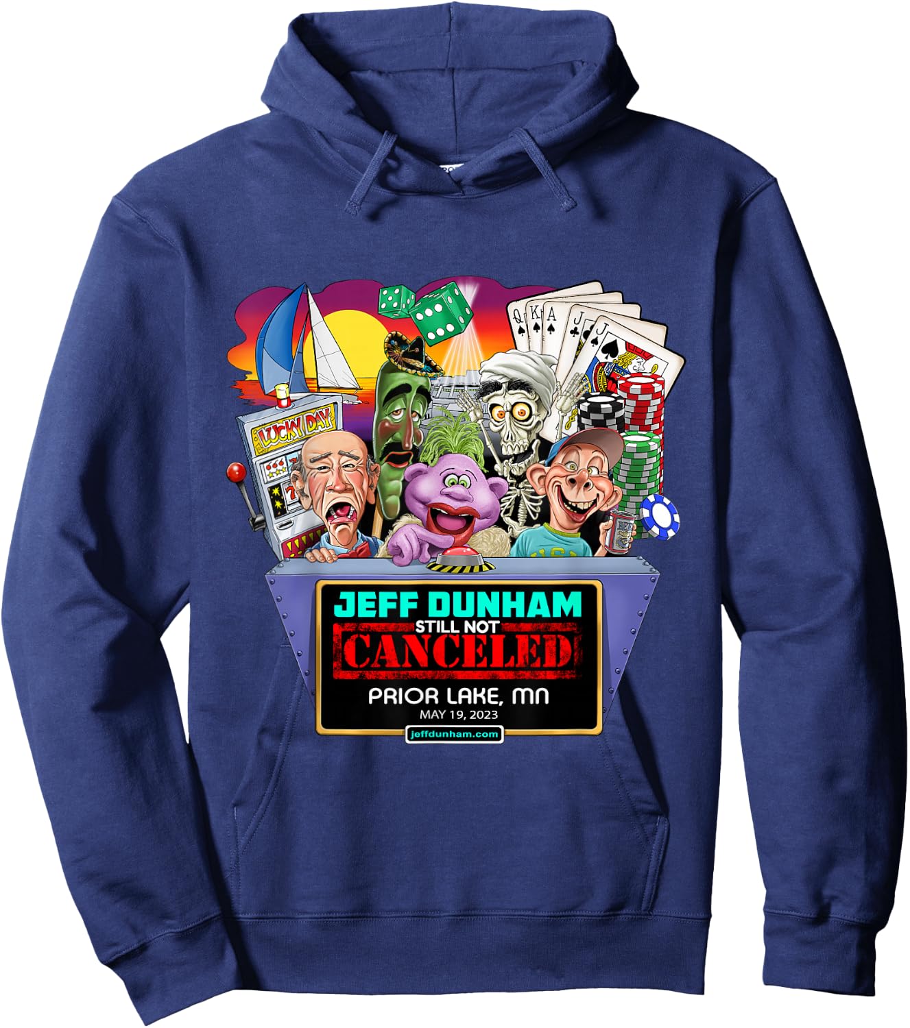 Jeff Dunham Prior Lake, MN (2023) Hoodie - Hoodie | Navy
