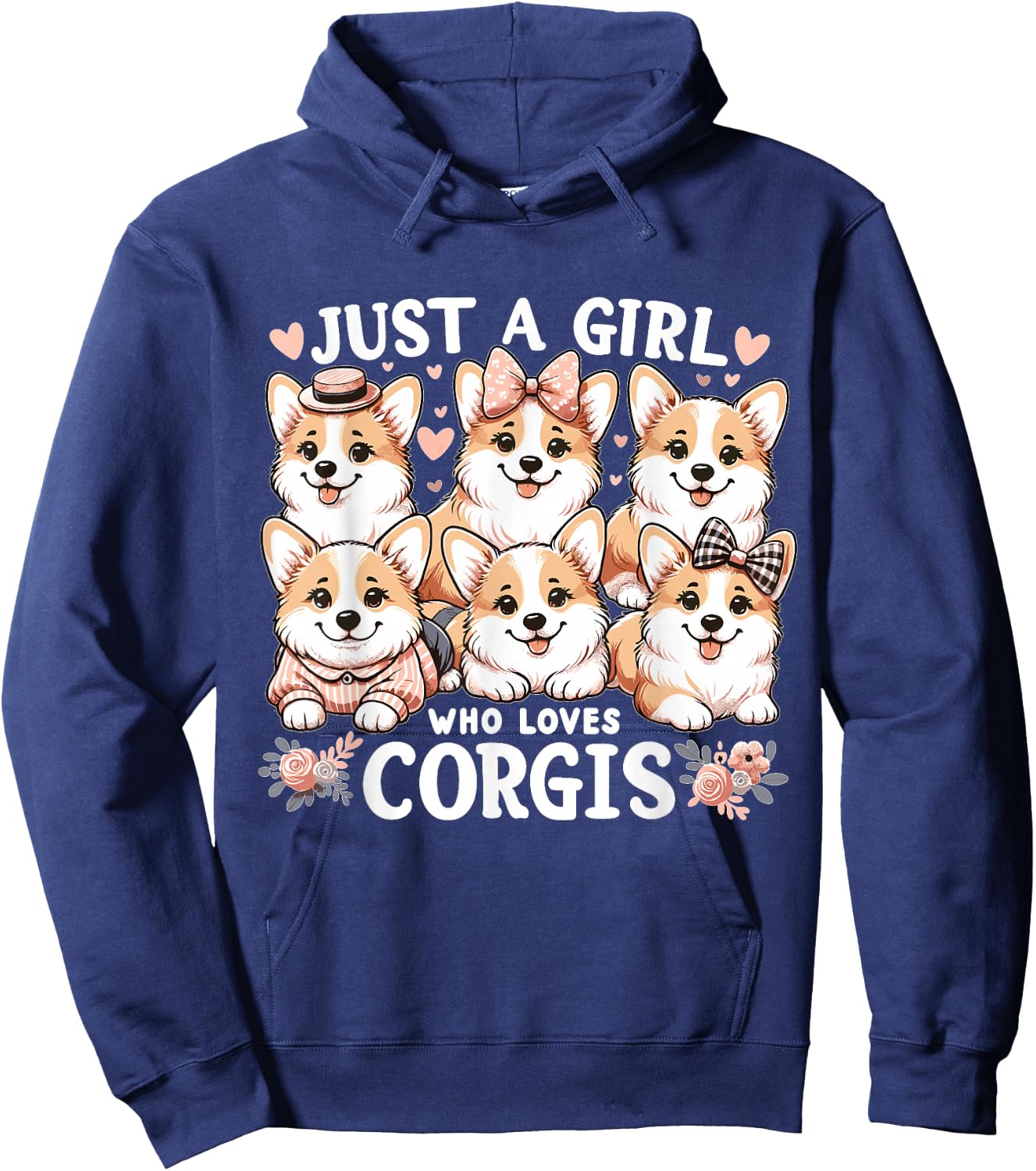 Just a Girl who Loves Corgis Hoodie - Hoodie | Navy