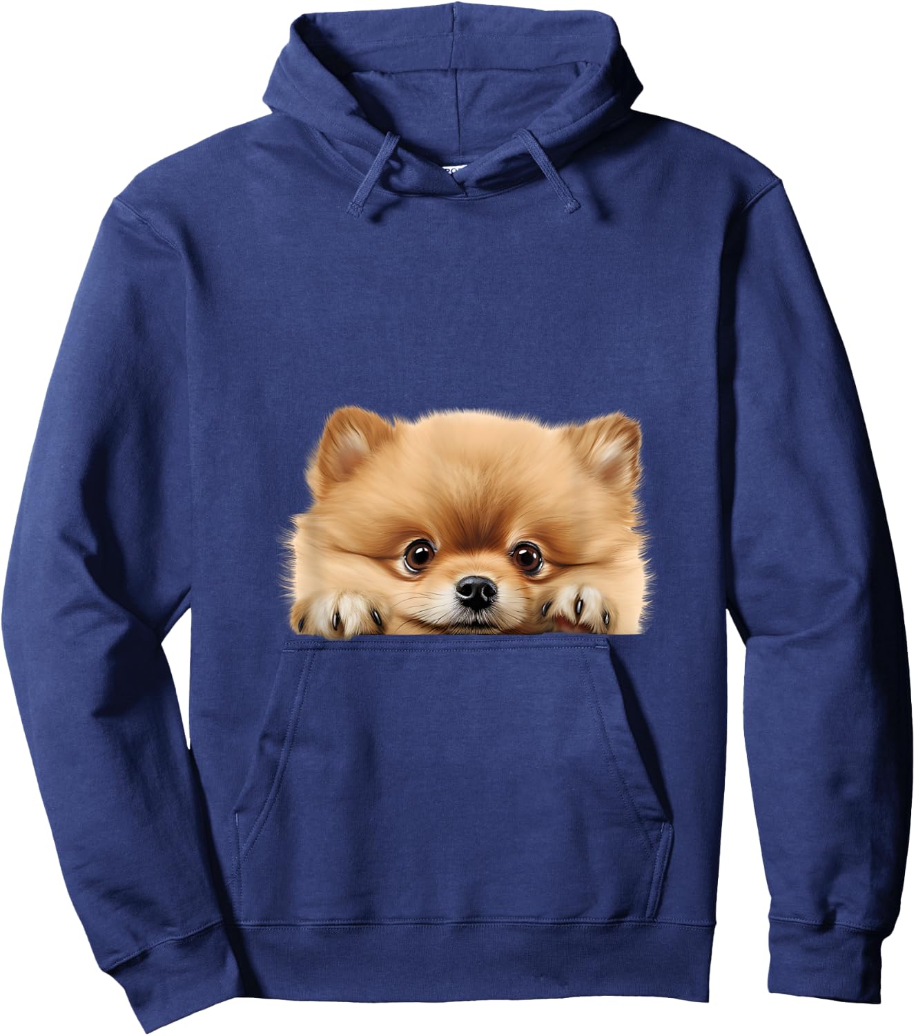 Pomeranian Lover - Dog Peeking Hoodie - Hoodie | Navy