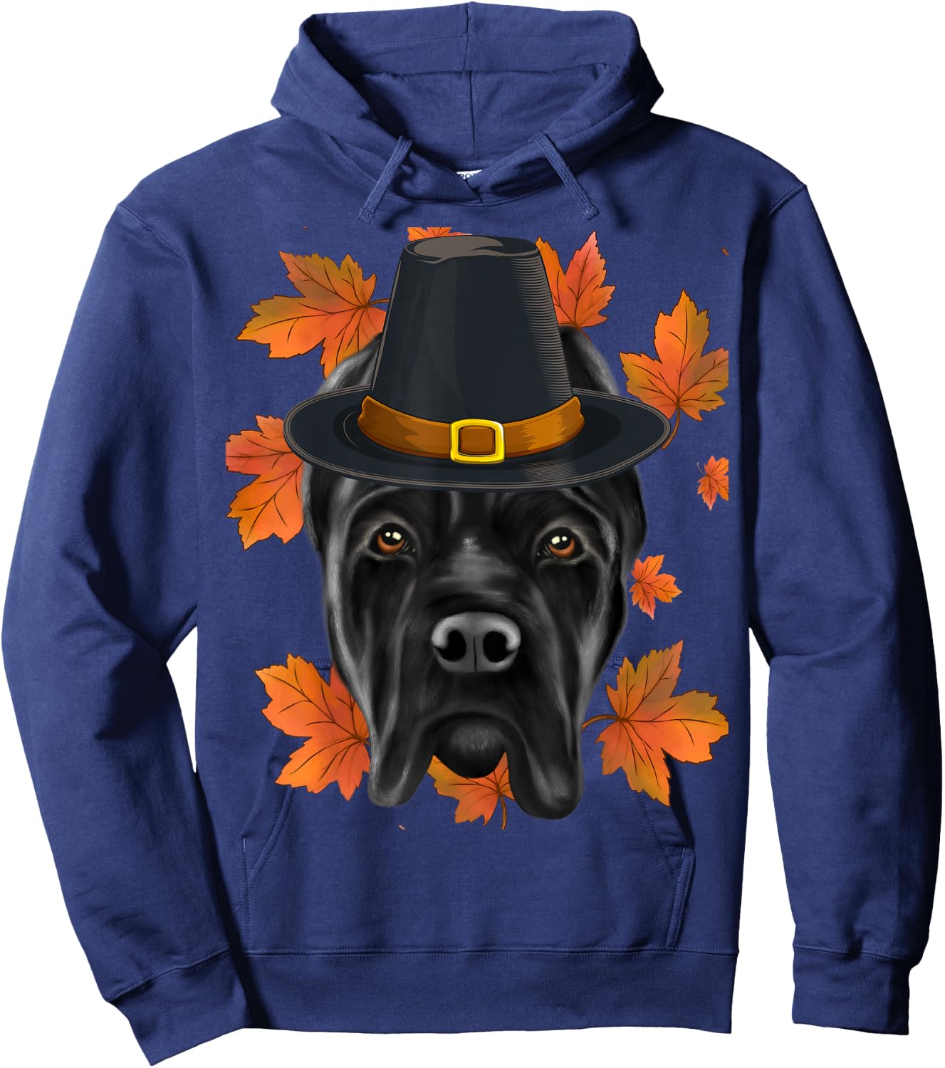 Fall Cane Corso Pilgrim Thanksgiving Hoodie - Hoodie | Navy