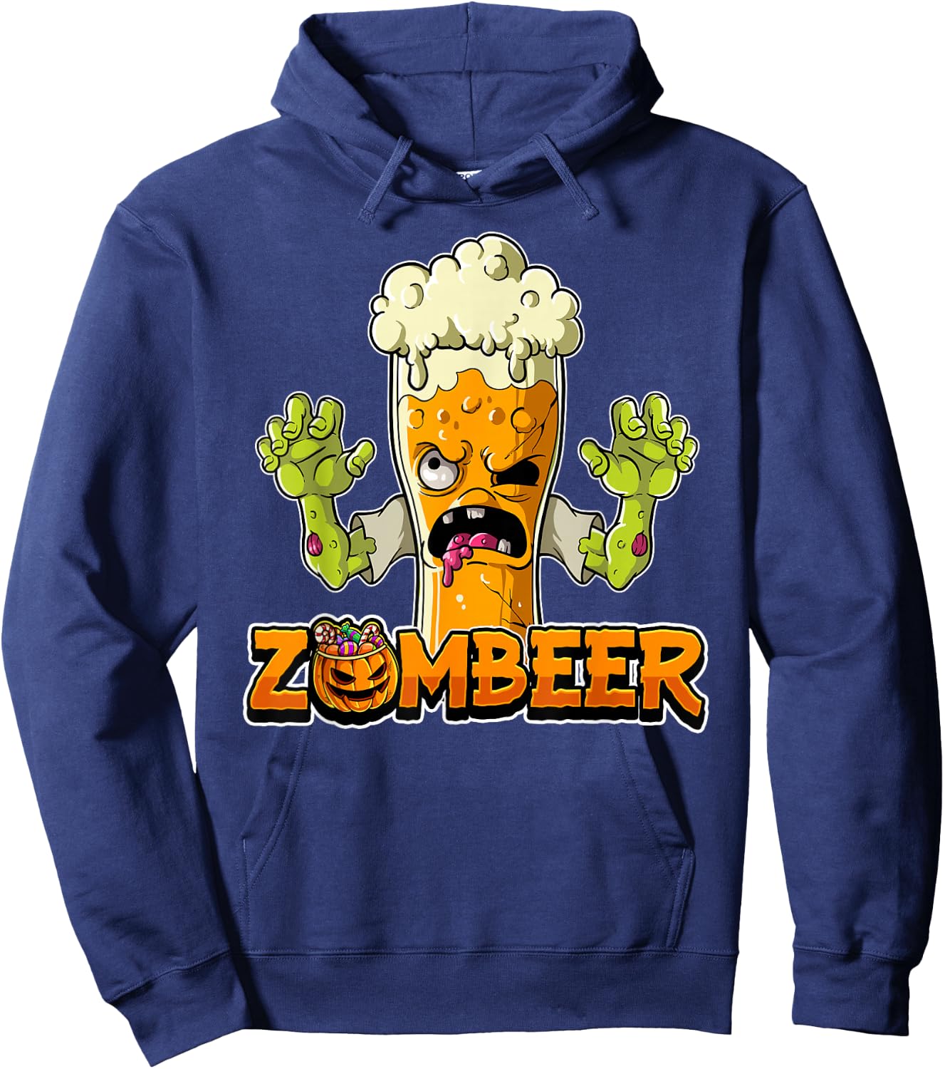 Zombeer Halloween Zombie Hoodie - Hoodie | Navy