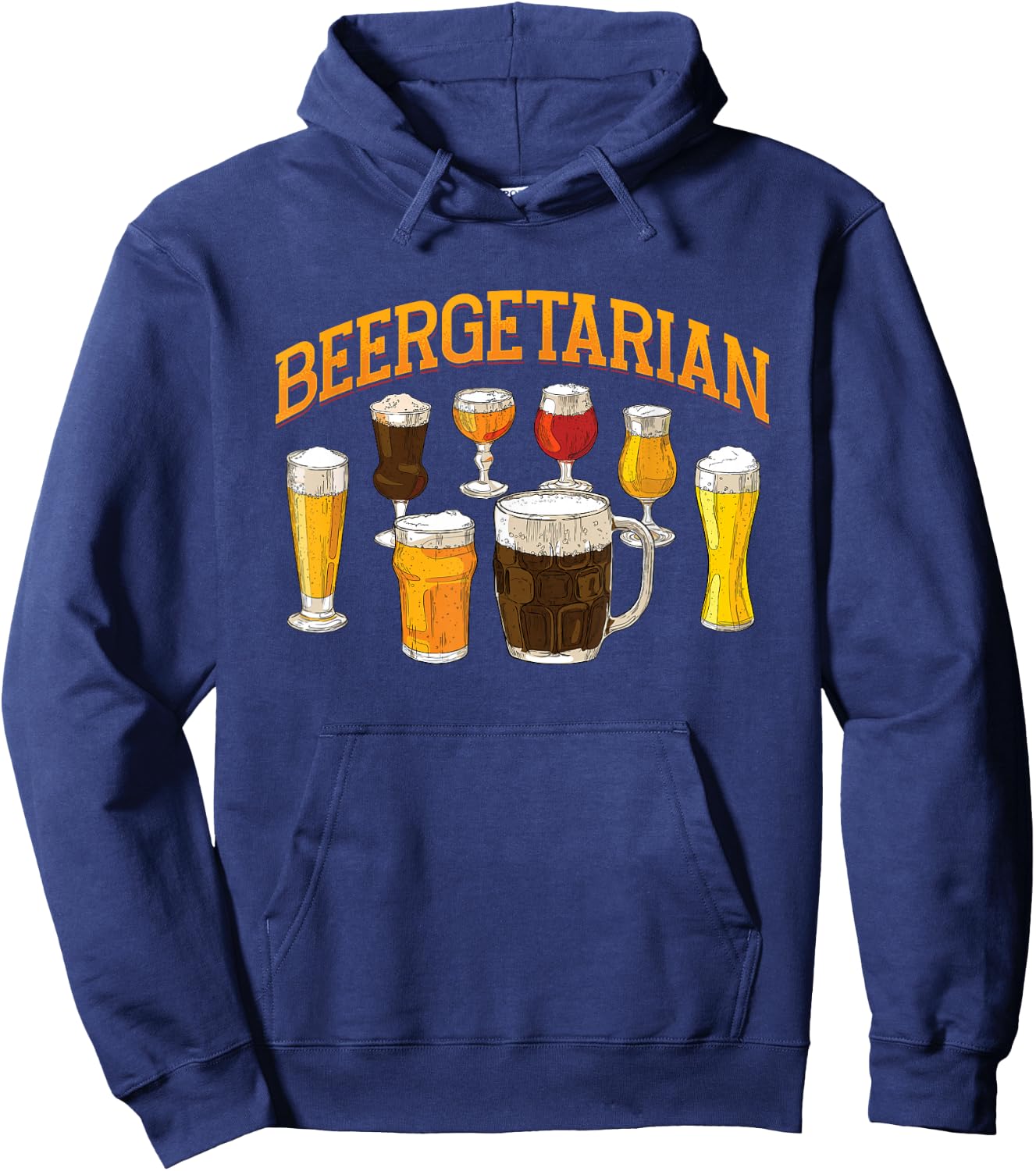 Funny Beergetarian | Craft Beer | Beer Drinker Hoodie - Hoodie | Navy