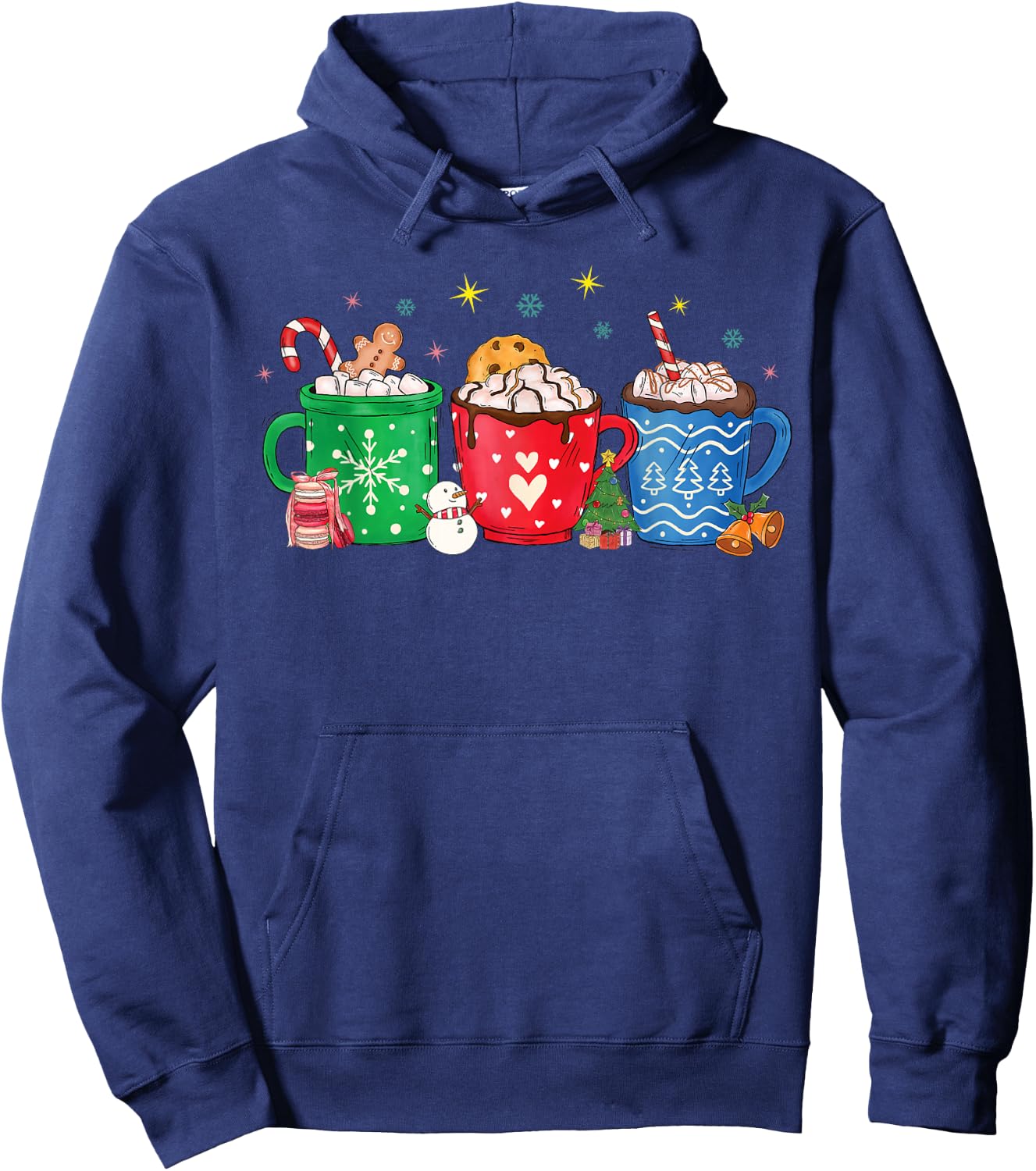 Christmas Hot Chocolate Cup Peppermint Mocha Hoodie - Hoodie | Navy