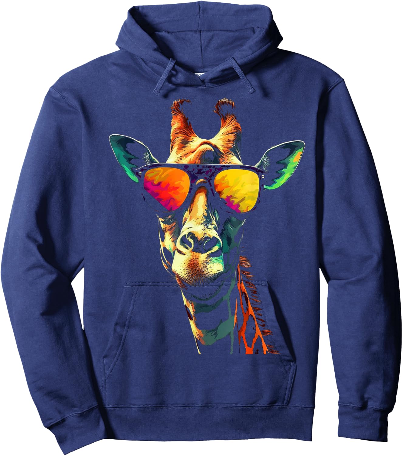 Giraffe Artwork Sunglasses Animal Hoodie - Hoodie | Navy