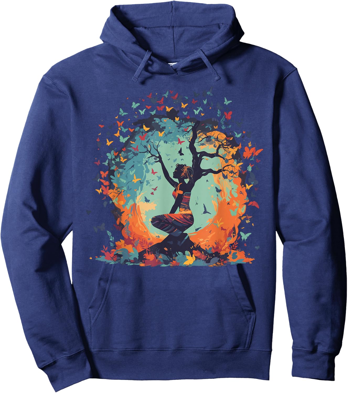 Butterfly Tree of Life Yoga Hoodie - Hoodie | Navy