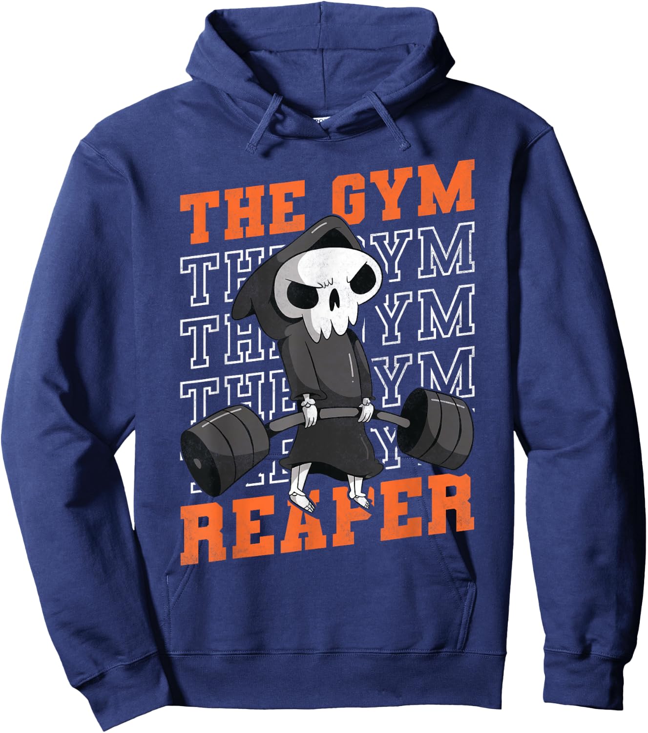 The Gym Reaper, Fitness Grim Reaper Halloween Hoodie - Hoodie | Navy
