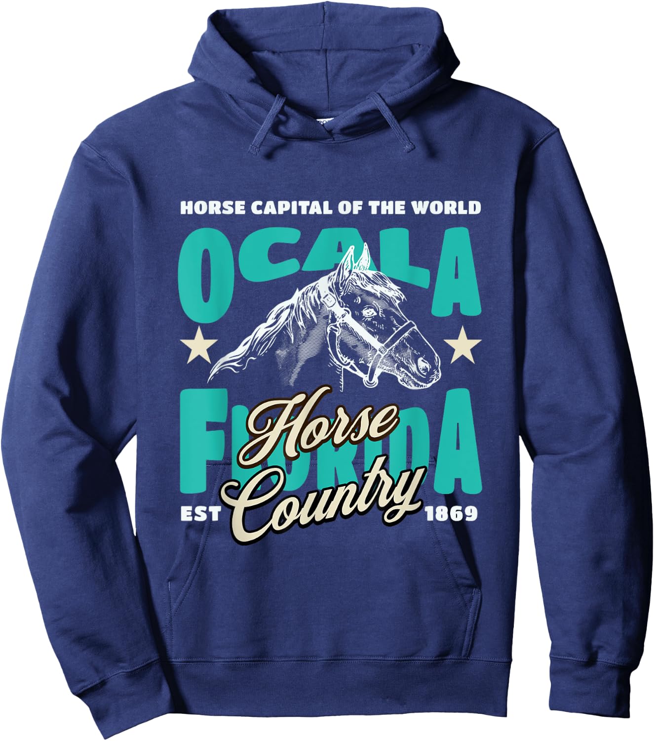 Ocala Florida Horse Hoodie - Hoodie | Navy