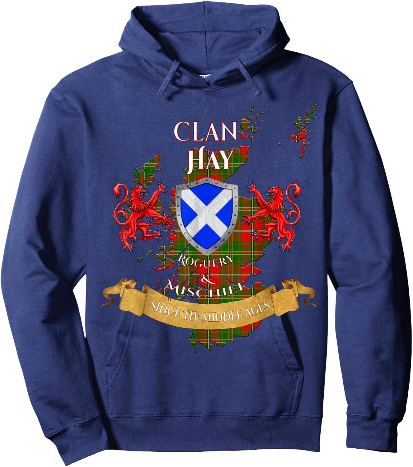 Hay Scottish Family Clan Middle Ages Mischief Hoodie - Hoodie | Navy
