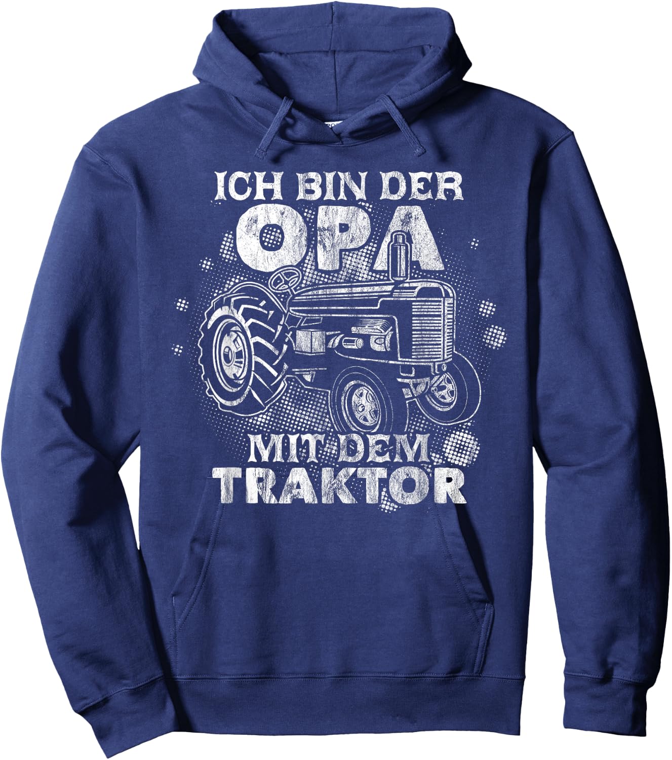 Grandpa with Tractor Grandpa Grandad Funny Hoodie - Hoodie | Navy