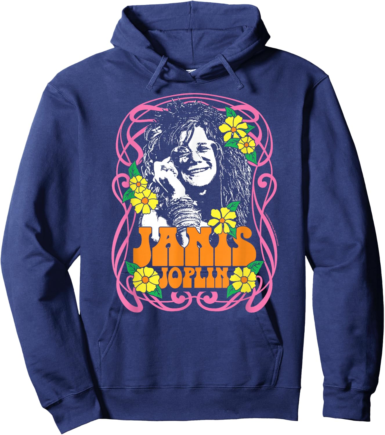 Janis Joplin - Flowers Hoodie - Hoodie | Navy
