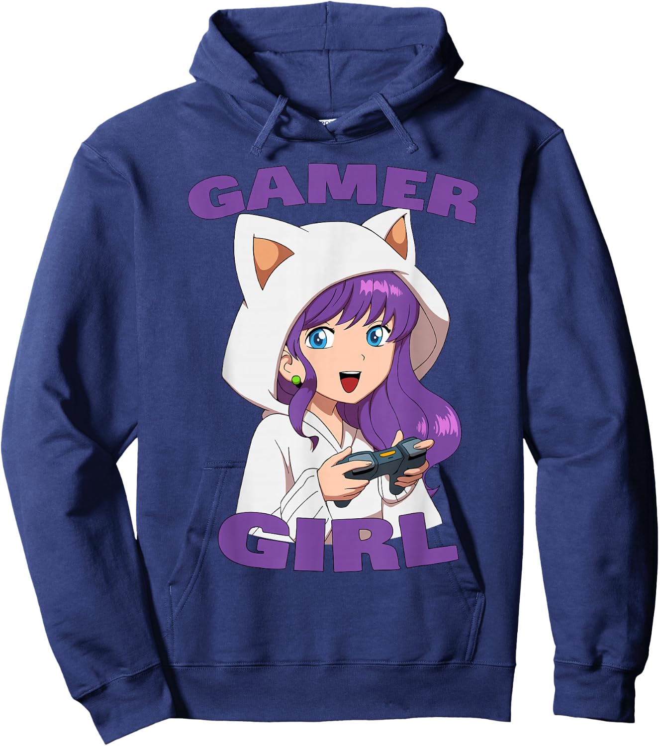 Pretees Gamer Girl Video Games Gaming Hoodie - Hoodie | Navy