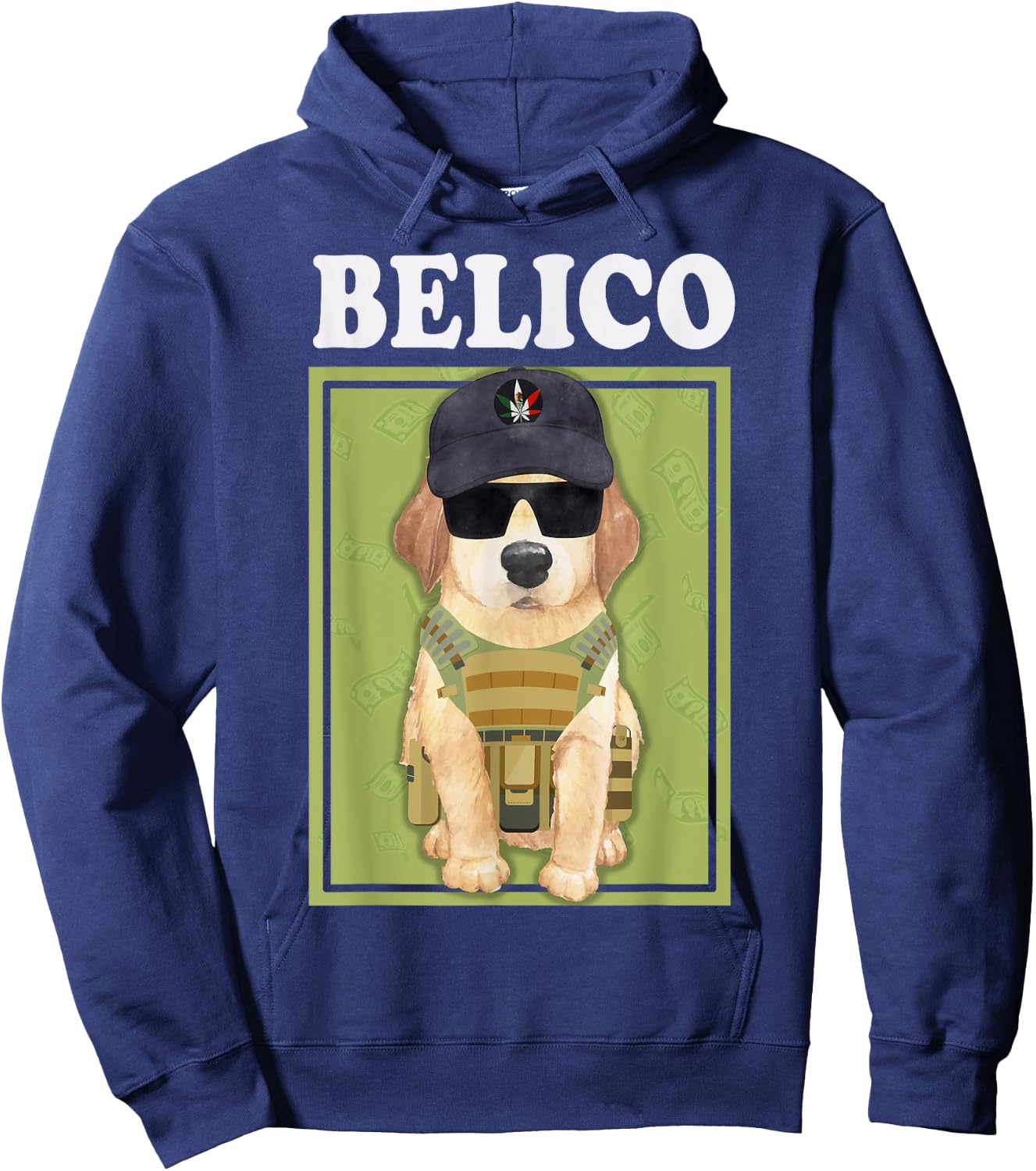 Perrito Belico Funny Mexican Corridos Belicos Hoodie - Hoodie | Navy