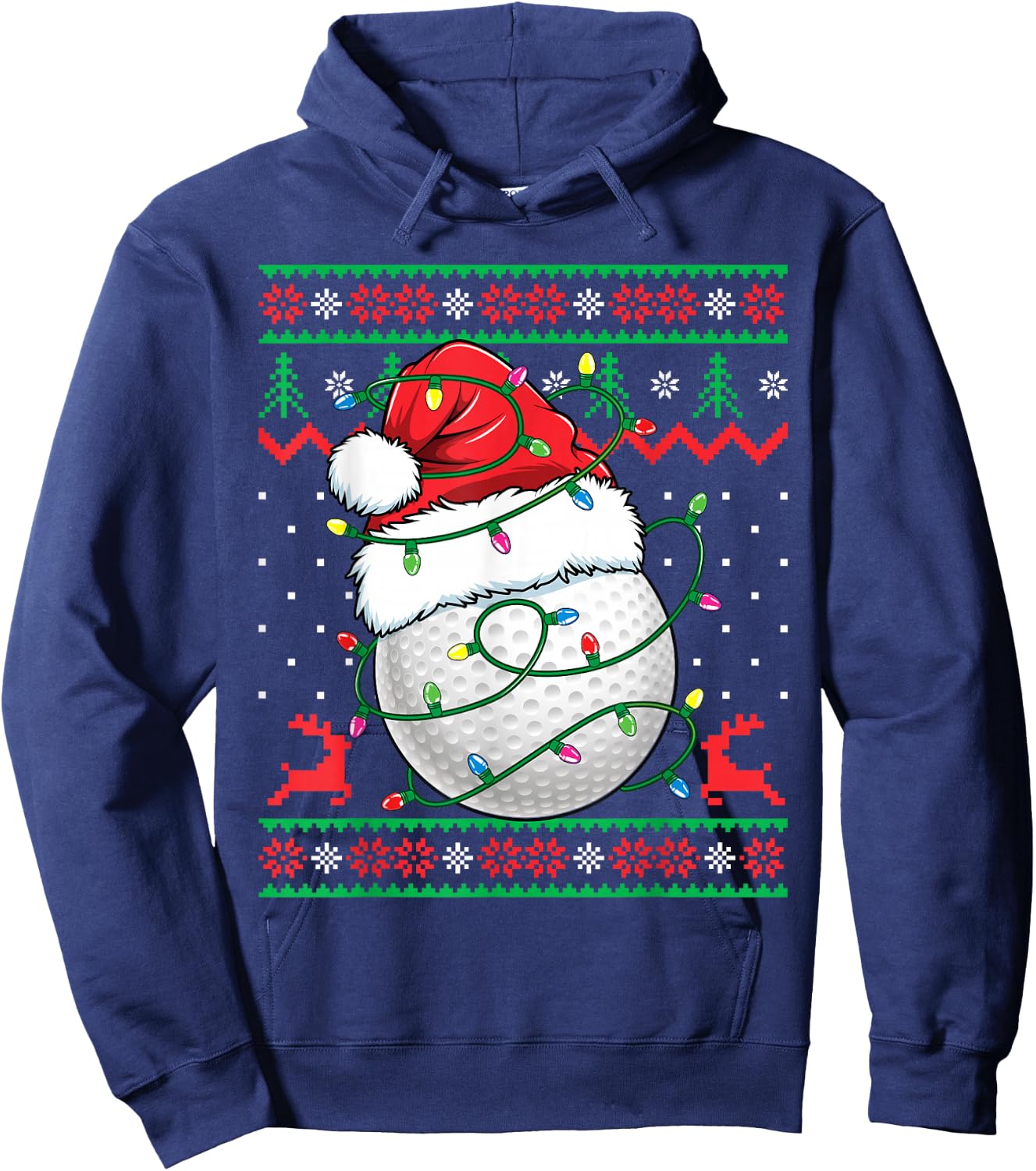 Funny Golf Ugly Christmas Sweater Golfing Hoodie - Hoodie | Navy