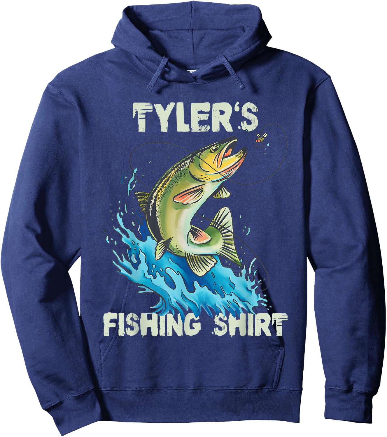 Tyler's Fishing Shirt - Personalized Fishing Hoodie - Hoodie | Navy