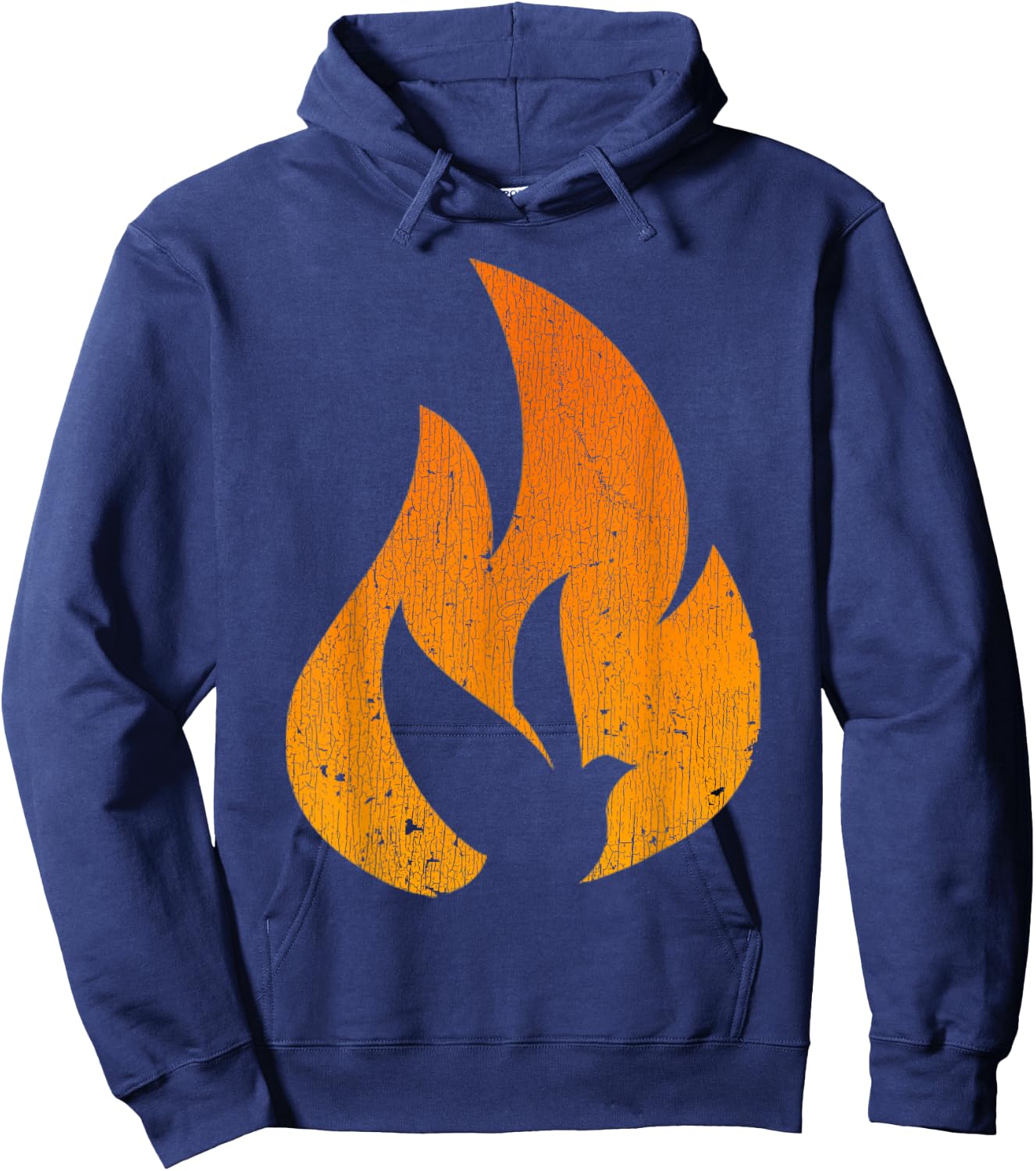 Vintage Silhouette Dove Flame Fire Pentecost Hoodie - Hoodie | Navy
