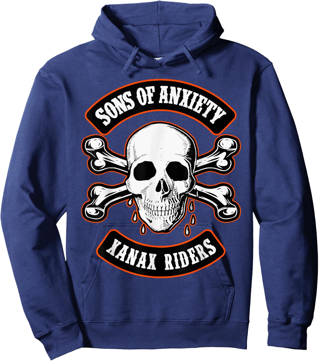 Sons Of Anxiety Xanax Riders Funny Skull Hoodie - Hoodie | Navy