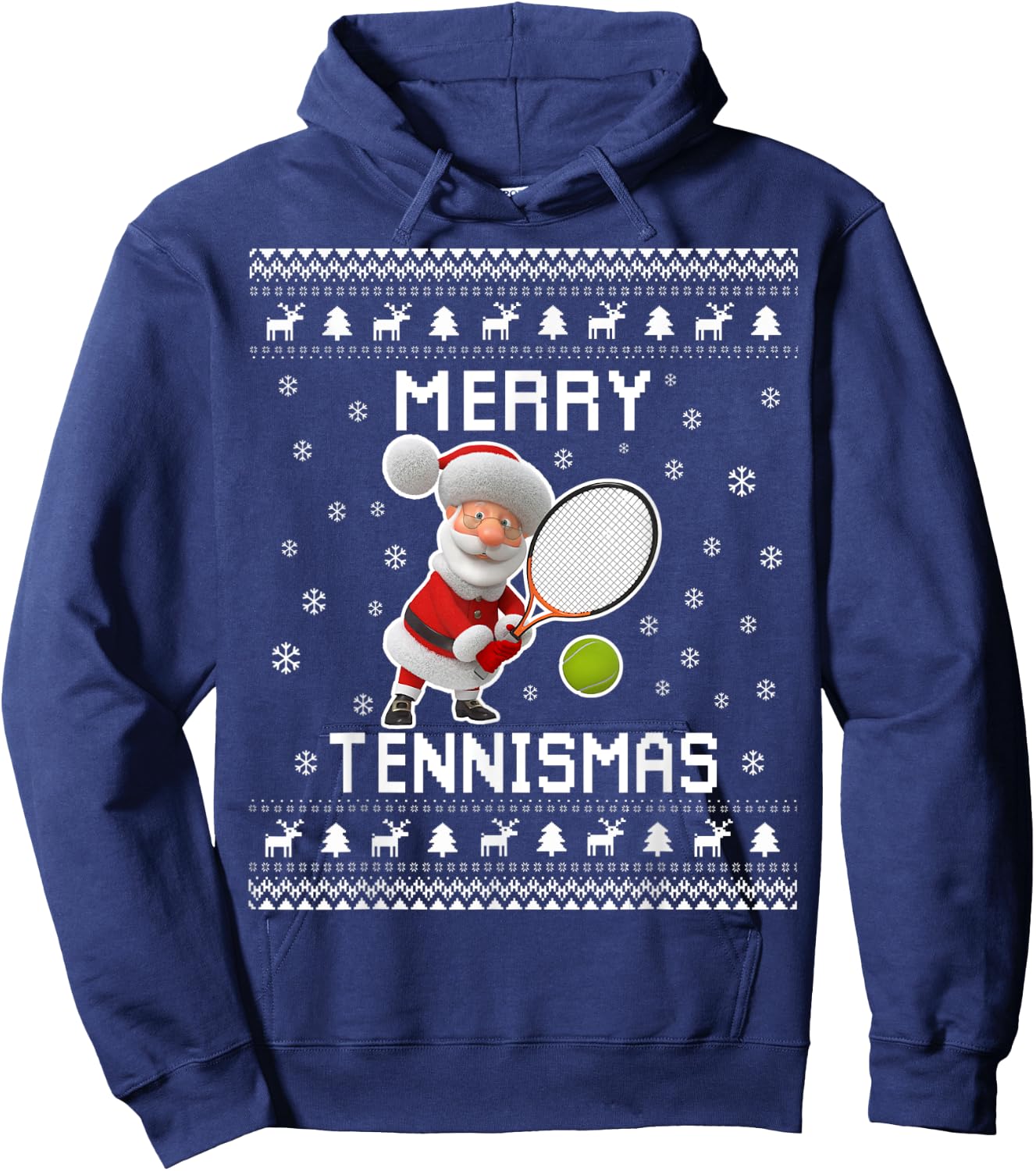 Tennis Ugly Christmas Sweater for Tennis Lovers Hoodie - Hoodie | Navy