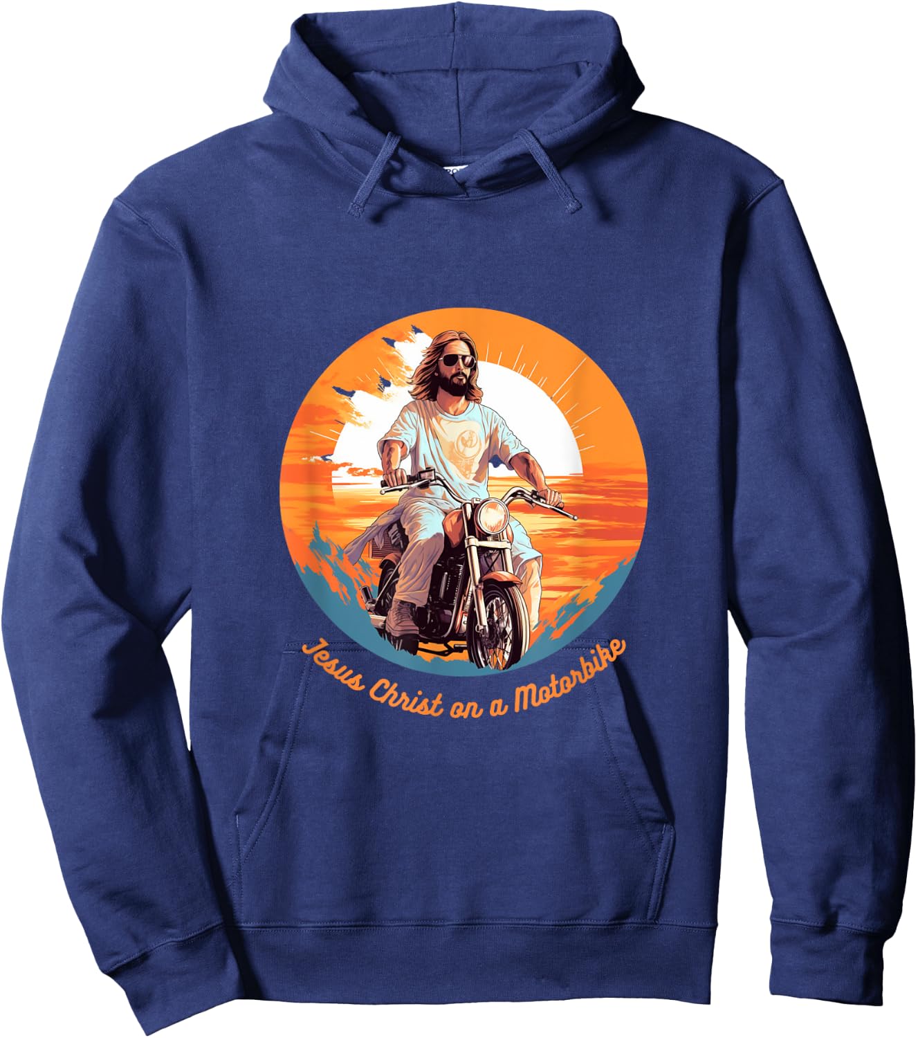 Jesus Christ on a Motorbike Hoodie - Hoodie | Navy