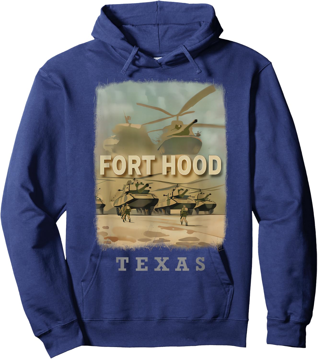 Fort Hood Texas TX Military Might SD755 Hoodie - Hoodie | Navy