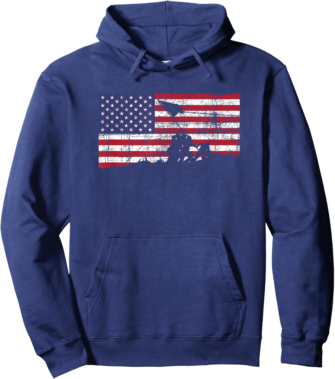 American Flag Patriot Battle of Iwo Jima Hoodie - Hoodie | Navy