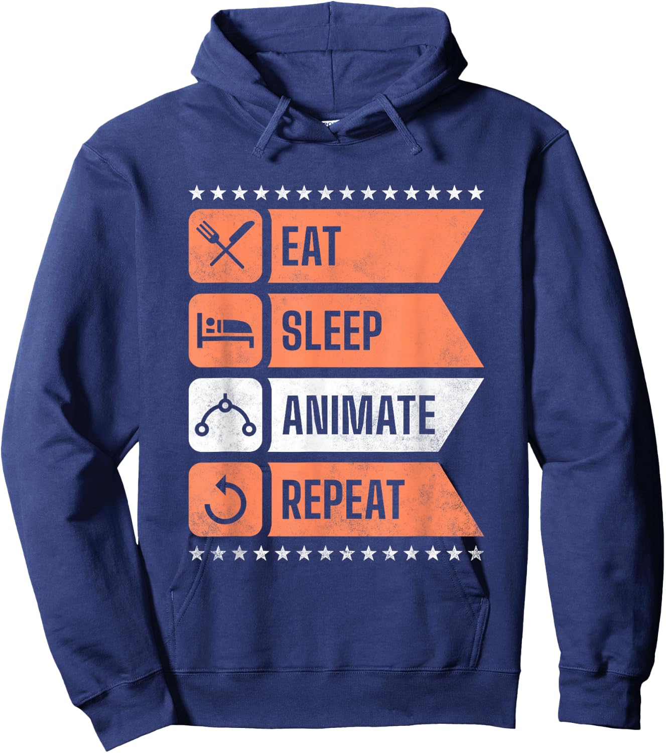 Eat Sleep Animate Repeat Hoodie - Hoodie | Navy