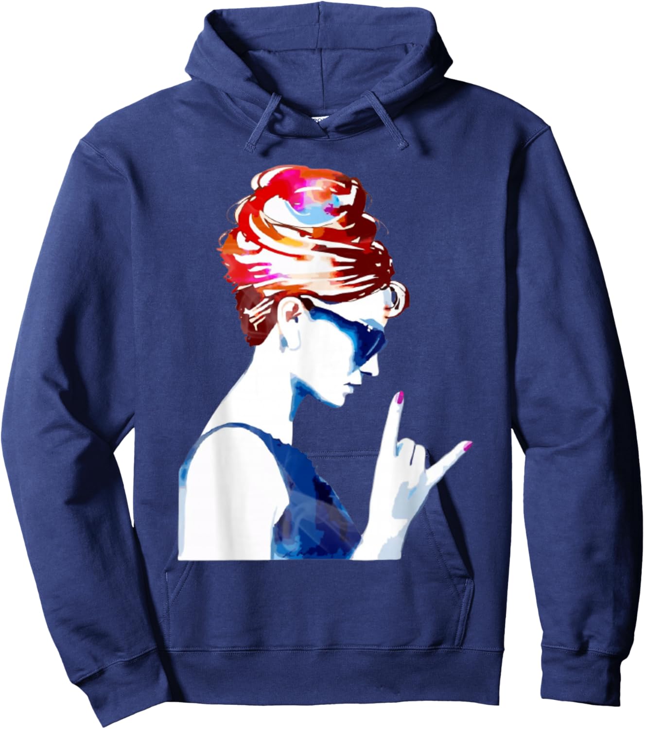 Hepburn Vintage Hollywood Rock N Roll Hoodie - Hoodie | Navy