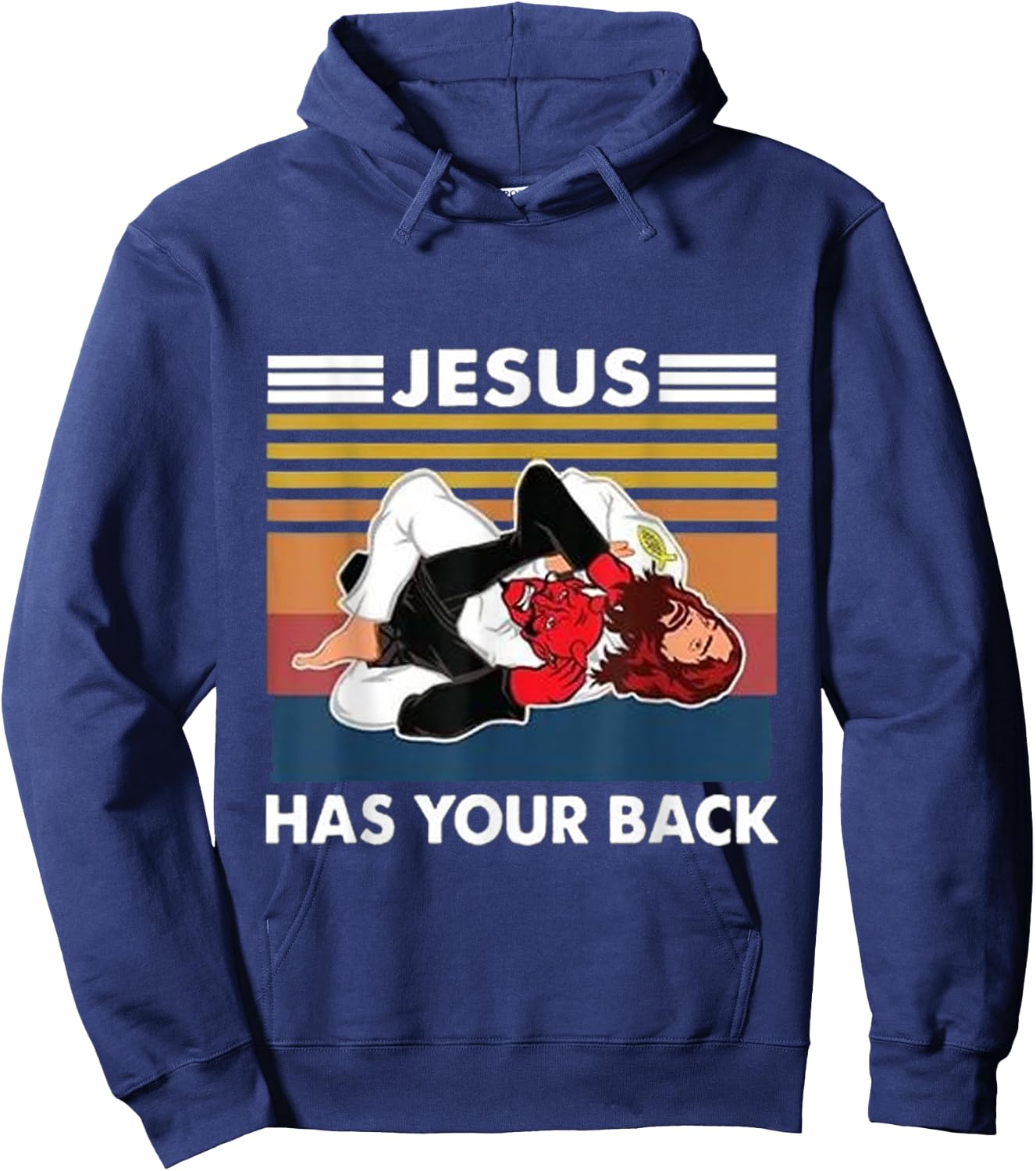 Jesus has your back Karate Hoodie - Hoodie | Navy