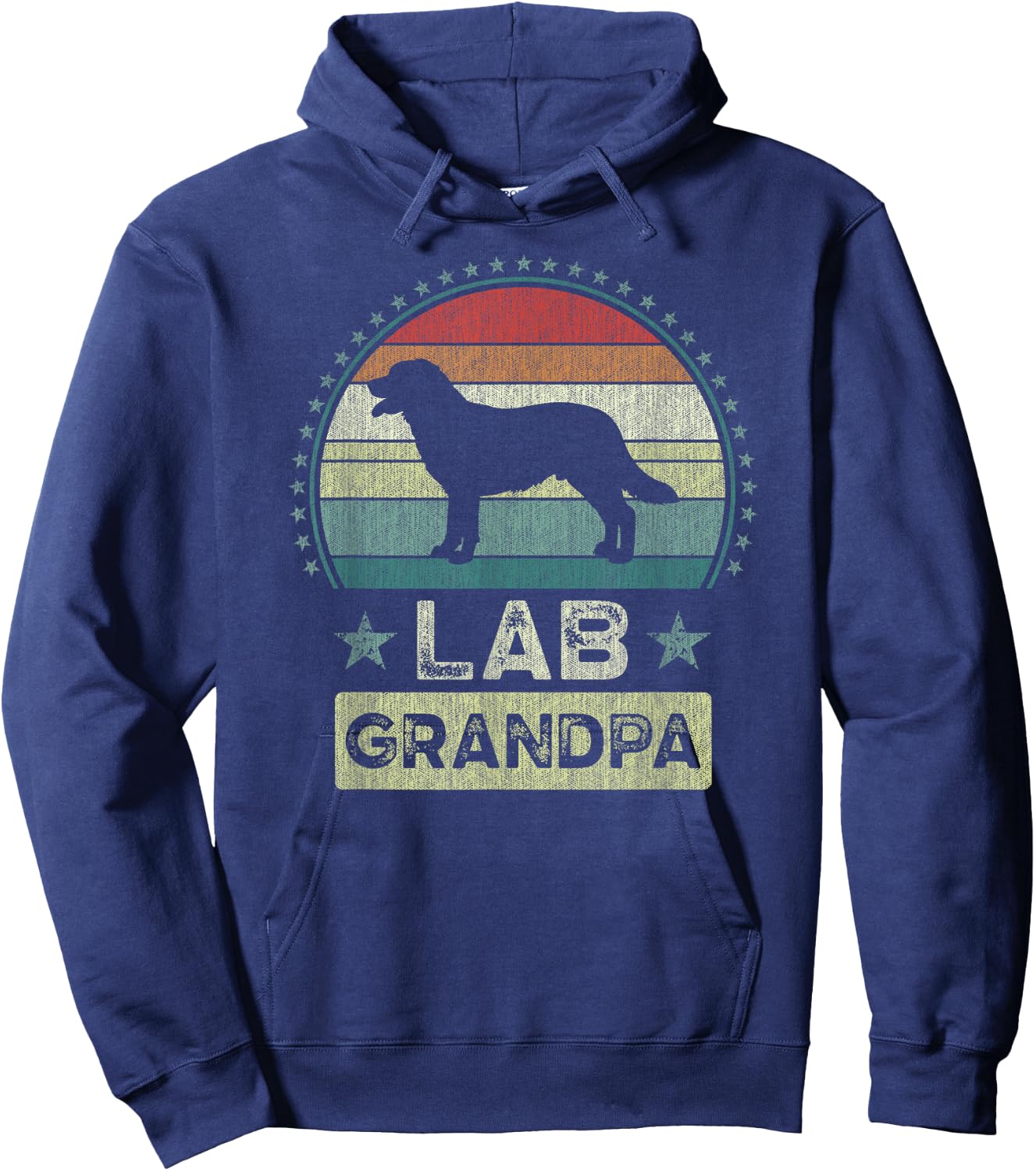 Lab Grandpa, Father's Day, Labrador Grandfather Hoodie - Hoodie | Navy