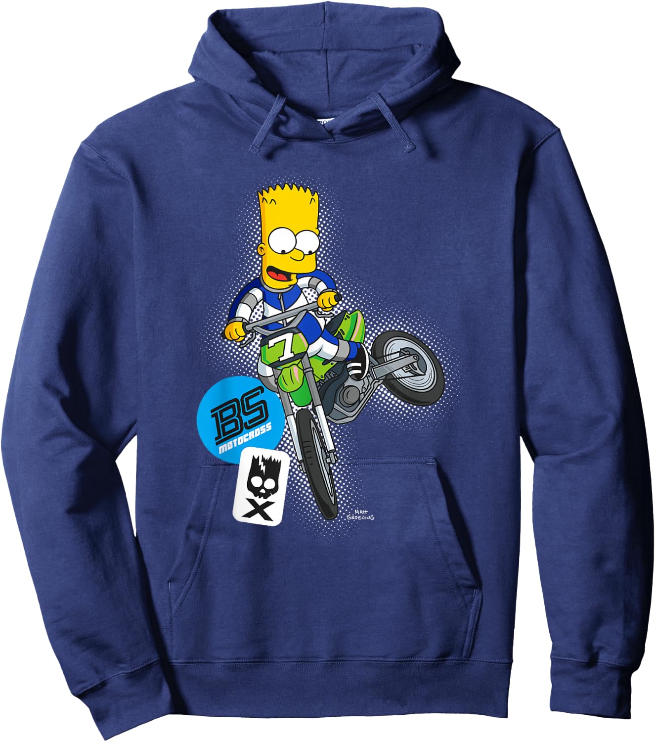 The Simpsons Bart Simpson BMX Motocross Racing Hoodie - Hoodie | Navy