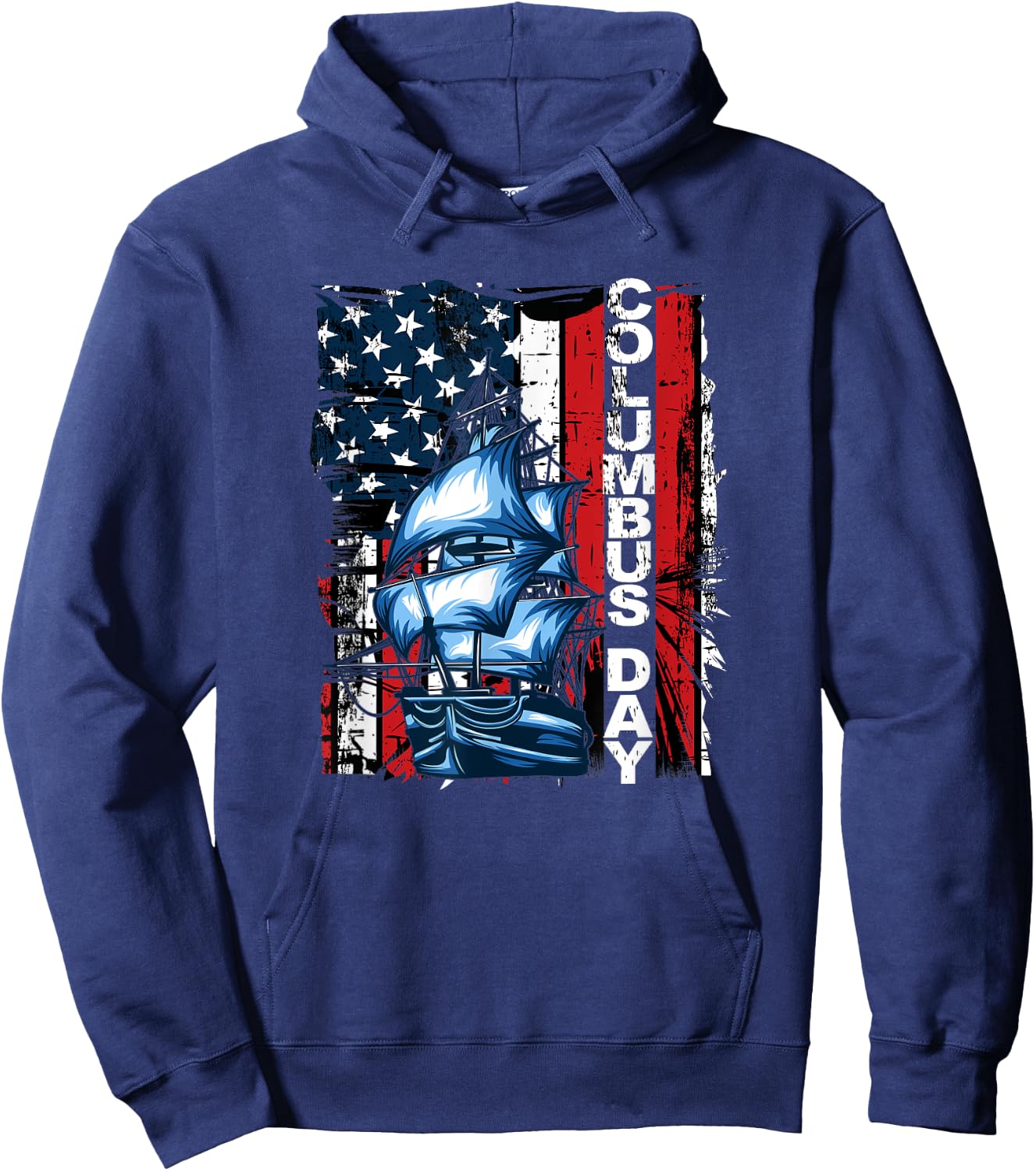 American History Day Christopher Columbus Hoodie - Hoodie | Navy