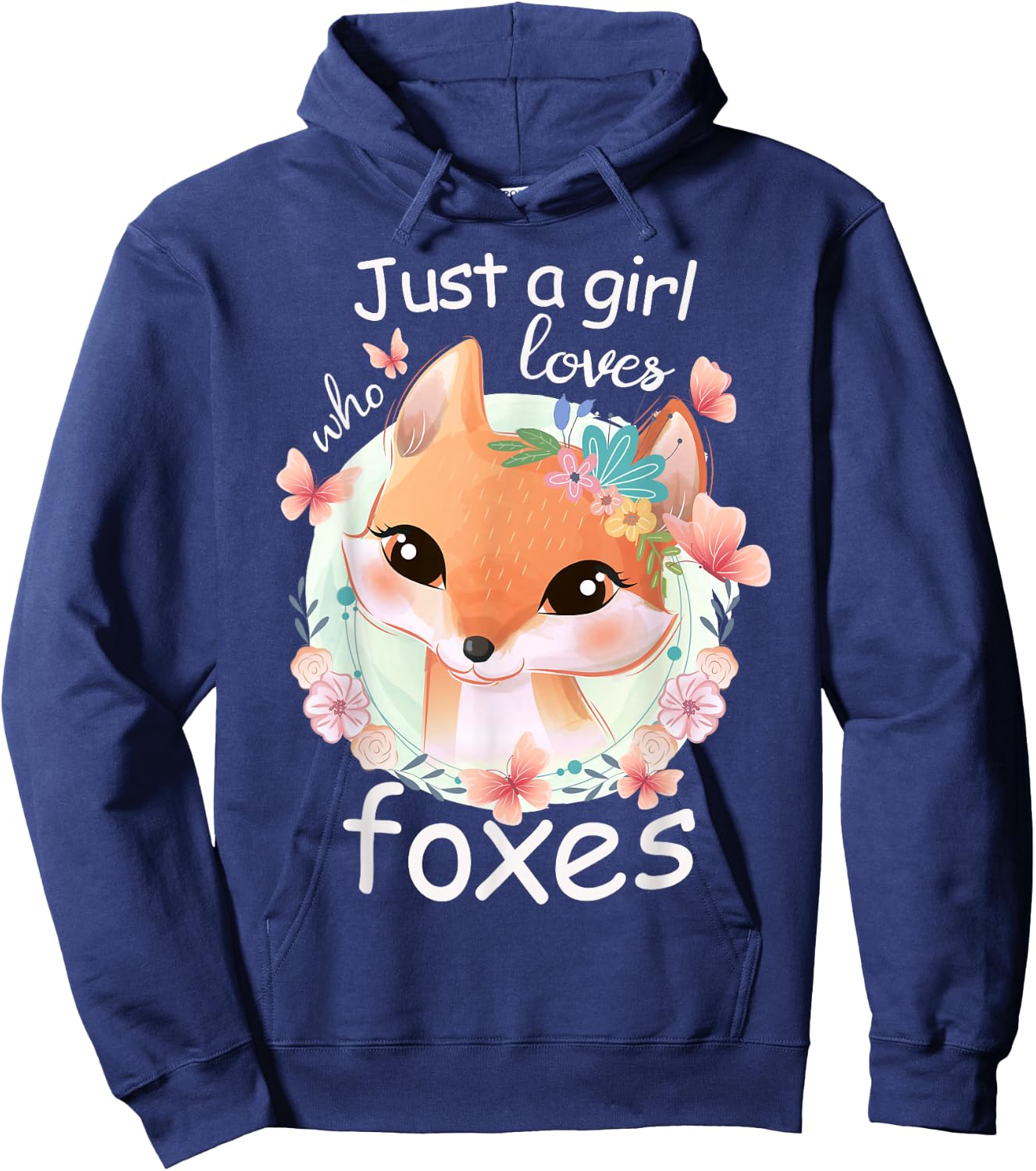 Smiling Fox - Just a Girl Who Loves Foxes Hoodie - Hoodie | Navy