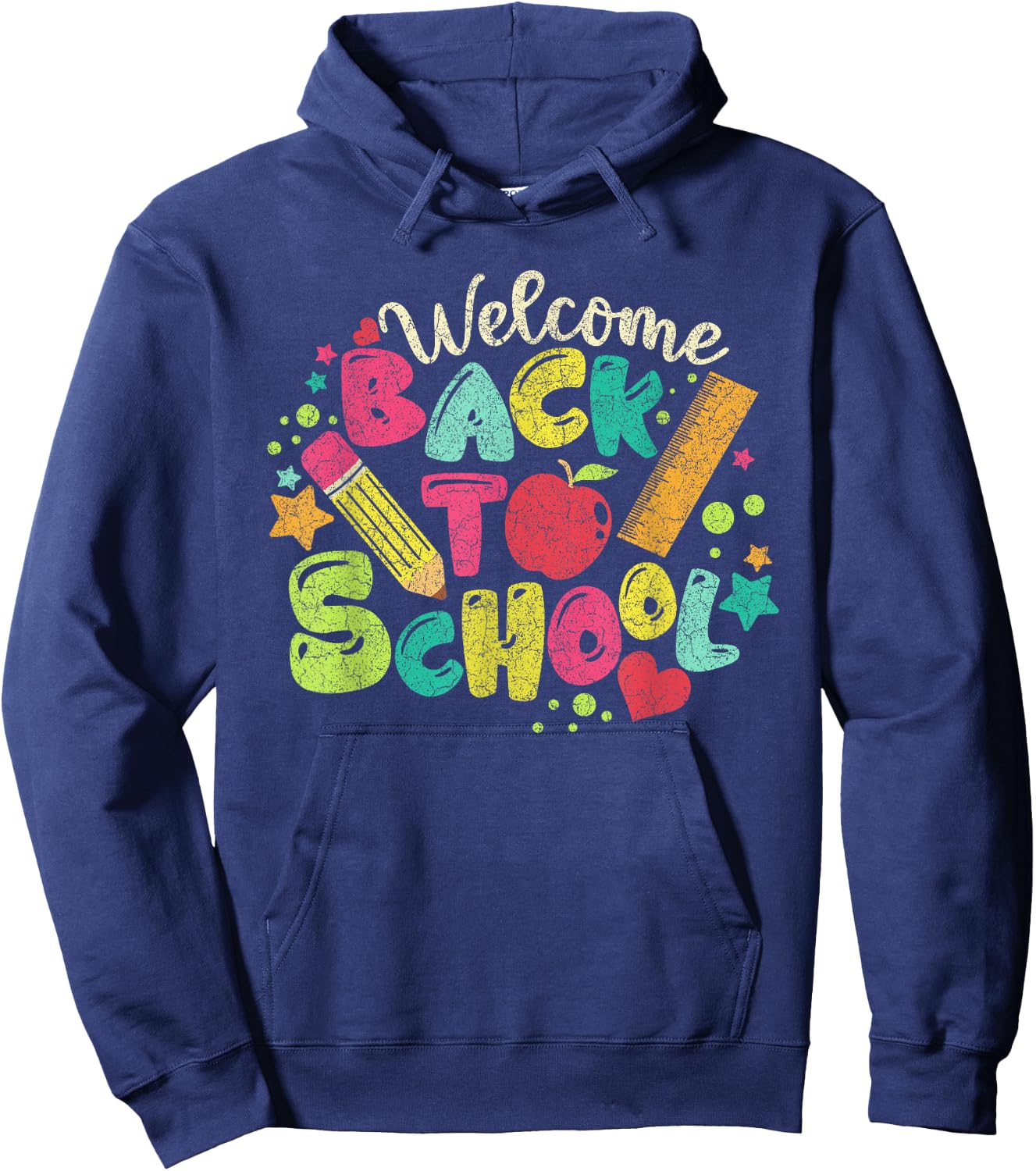 Welcome Back To School Ruler Pencil Kid Hoodie - Hoodie | Navy