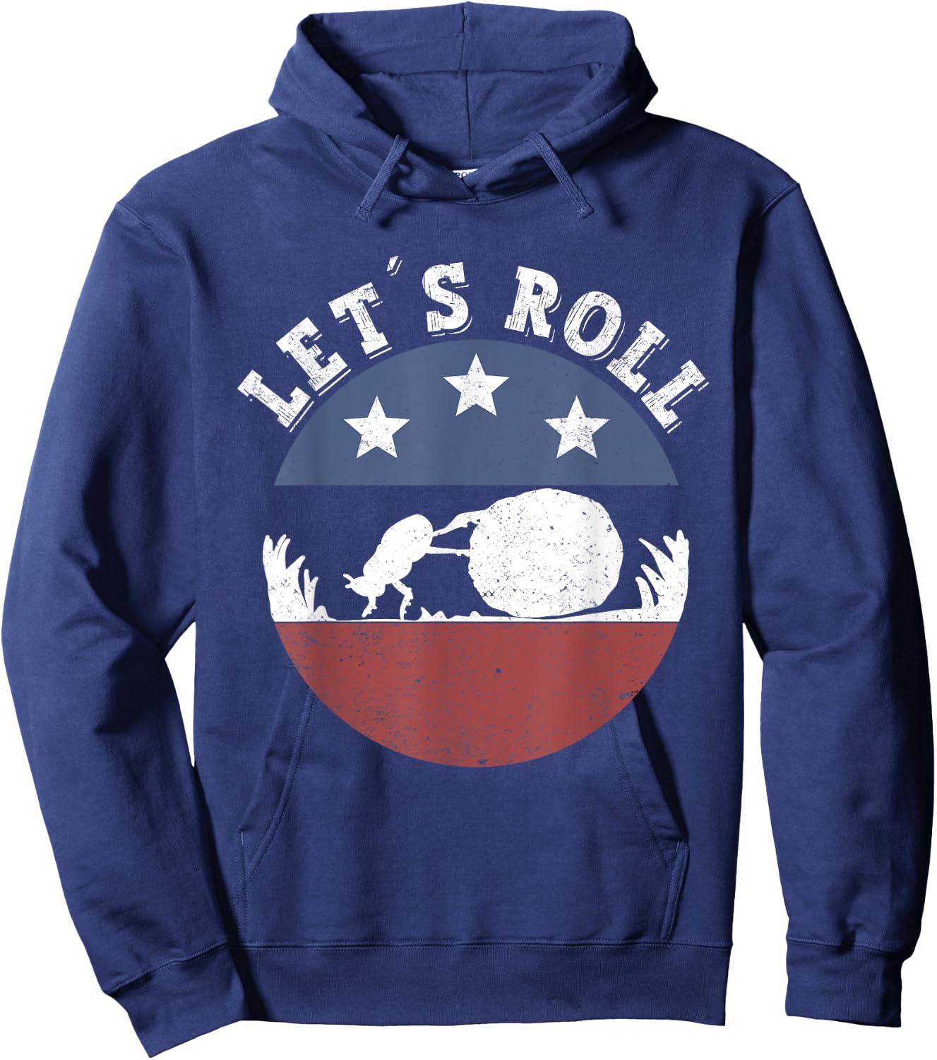 Lets Roll Vintage dung beatle pushing dung ball Hoodie - Hoodie | Navy