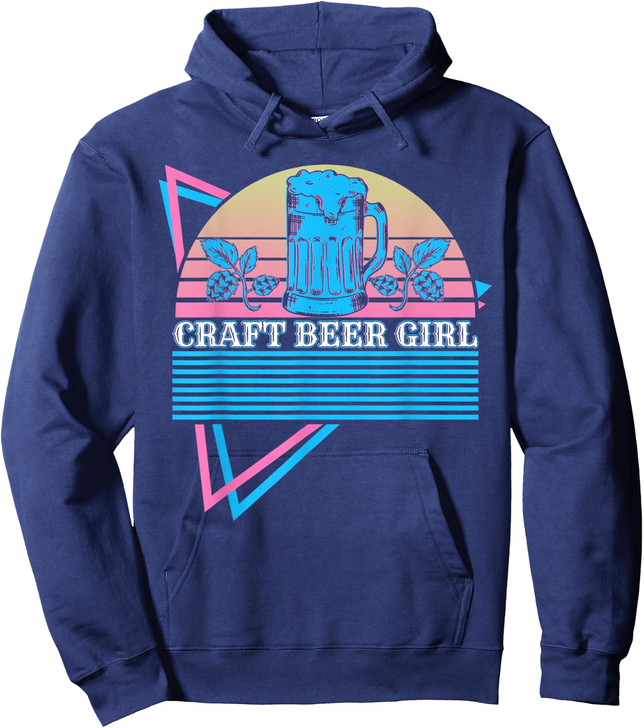 Craft Beer Girl Retro Craft Beer Girl Hoodie - Hoodie | Navy