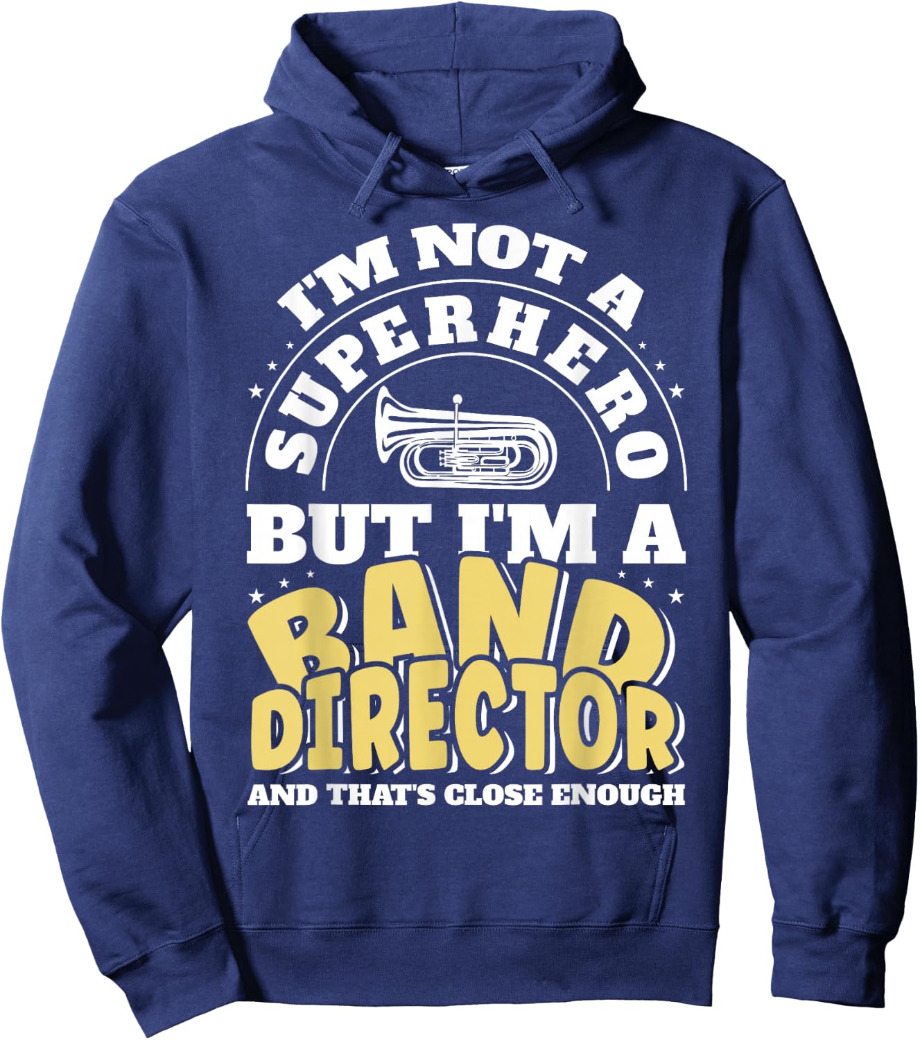 Band Director Superhero Funny Marching Band Hoodie - Hoodie | Navy