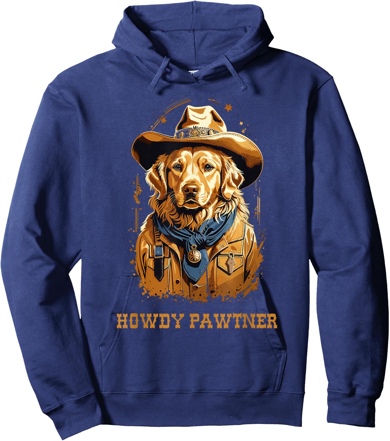 Cute Cowboy Cowgirl Golden Retriever Dog Pun Hoodie - Hoodie | Navy