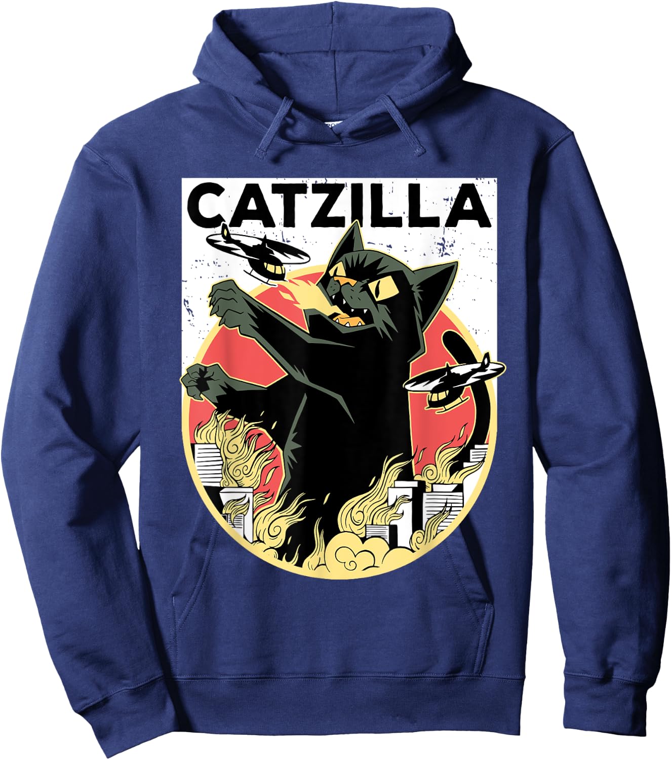 CATZILLA Black Cat Apparel | Catzilla Hoodie - Hoodie | Navy