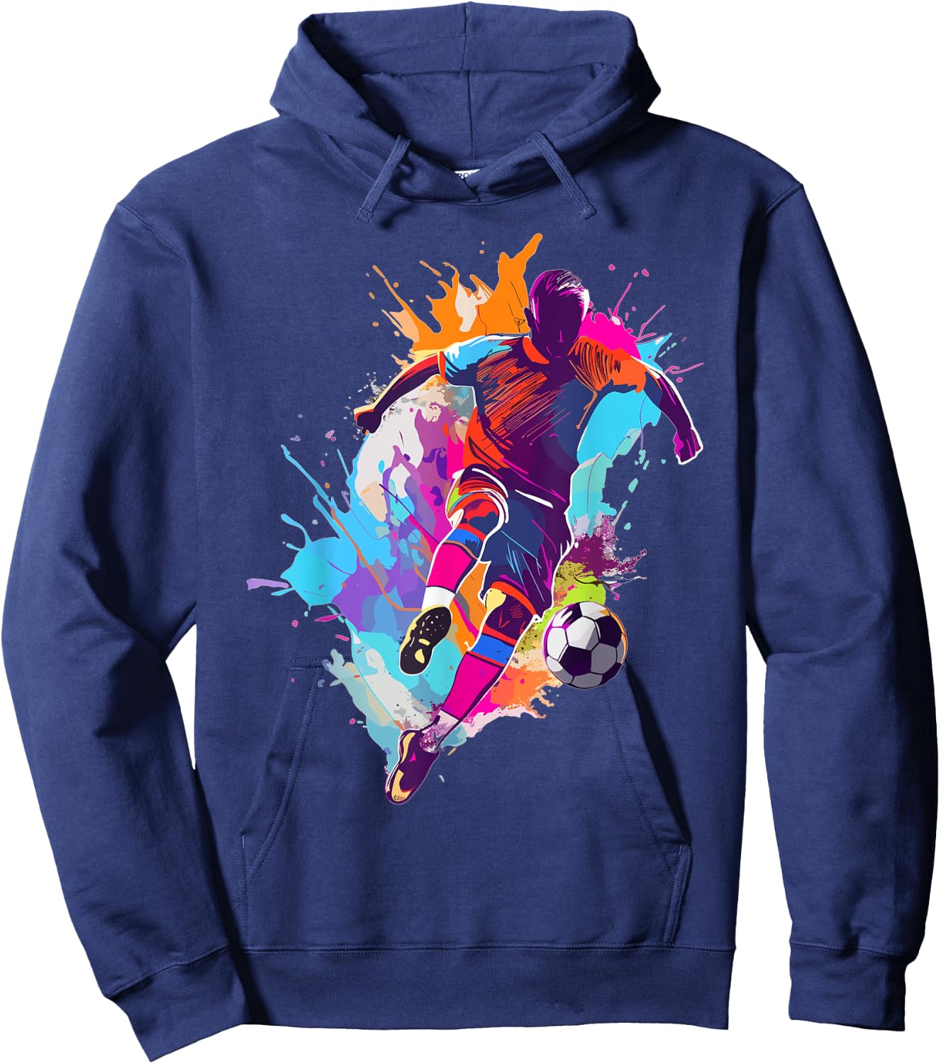 Soccer player Paint splash Hoodie - Hoodie | Navy