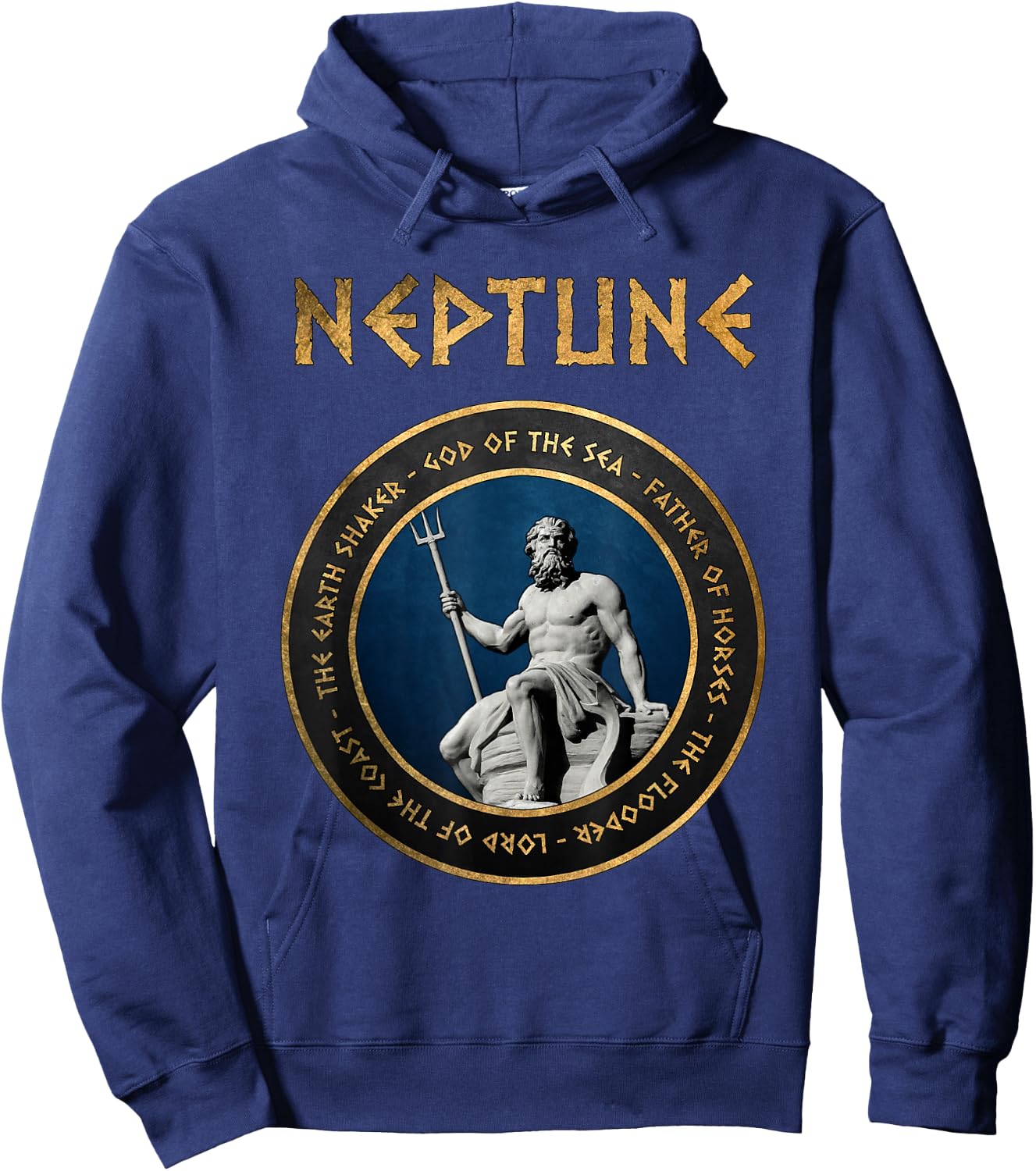 Neptune Ancient Roman Sea God Symbol Hoodie - Hoodie | Navy