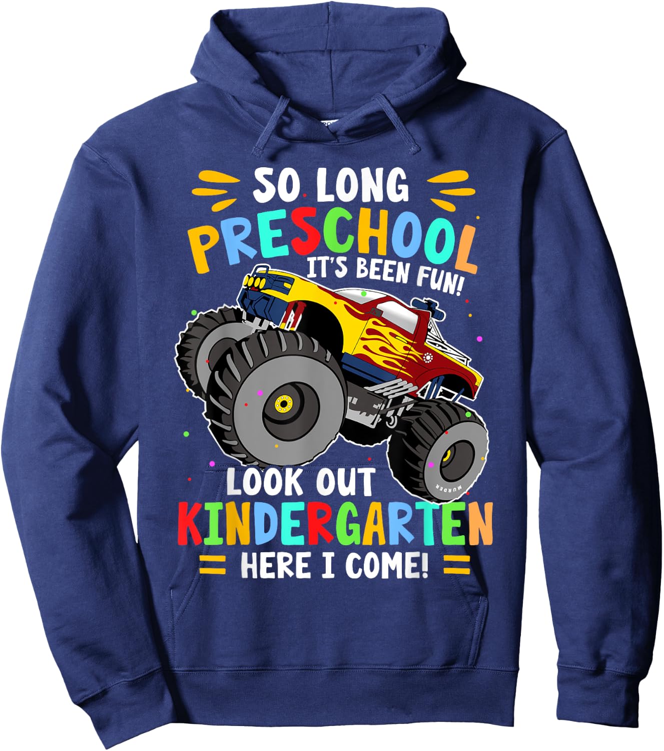 So Long Preschool Graduation Monster Truck Hoodie - Hoodie | Navy