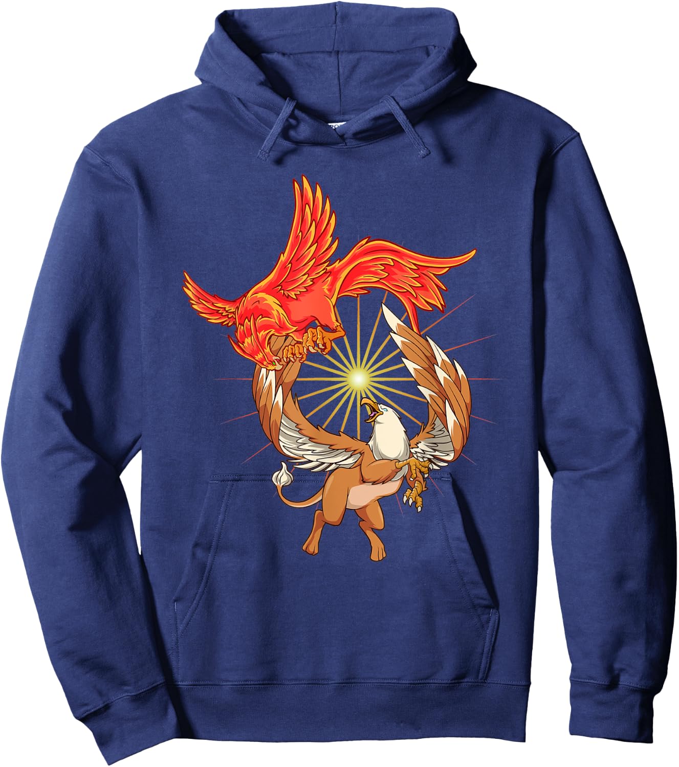 Animals of mythology - phoenix vs griffin Hoodie - Hoodie | Navy