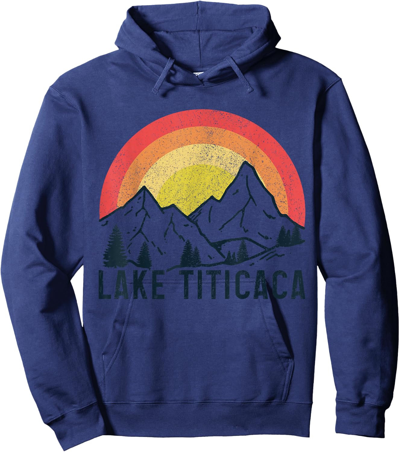 Titicaca Lake Bolivia Vintage Bolivian Souvenir Hoodie - Hoodie | Navy