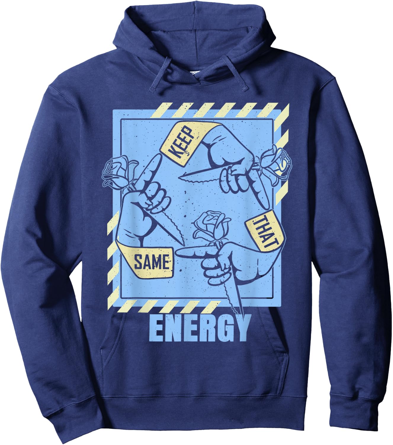 Blue Keep That Same Energy Color Graphic Hoodie - Hoodie | Navy