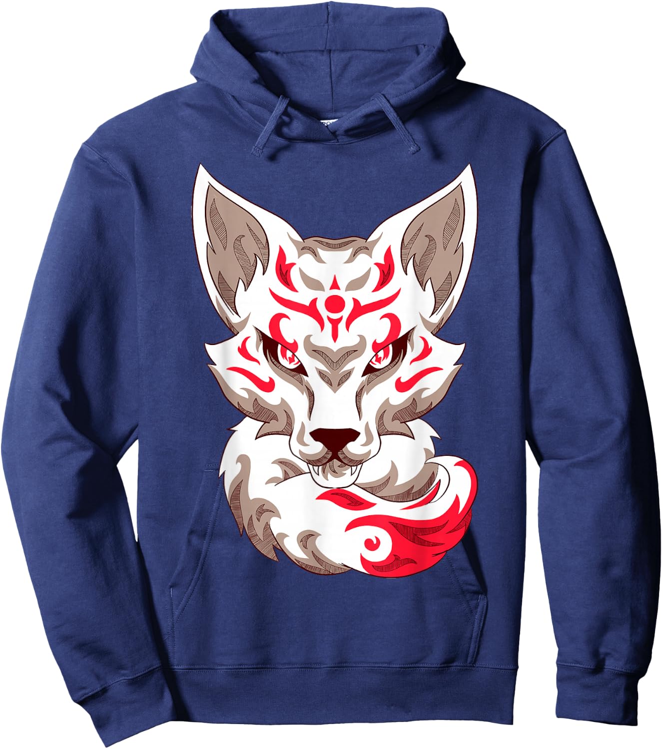 Kitsune Mask Nine-Tailed Fox Hoodie - Hoodie | Navy
