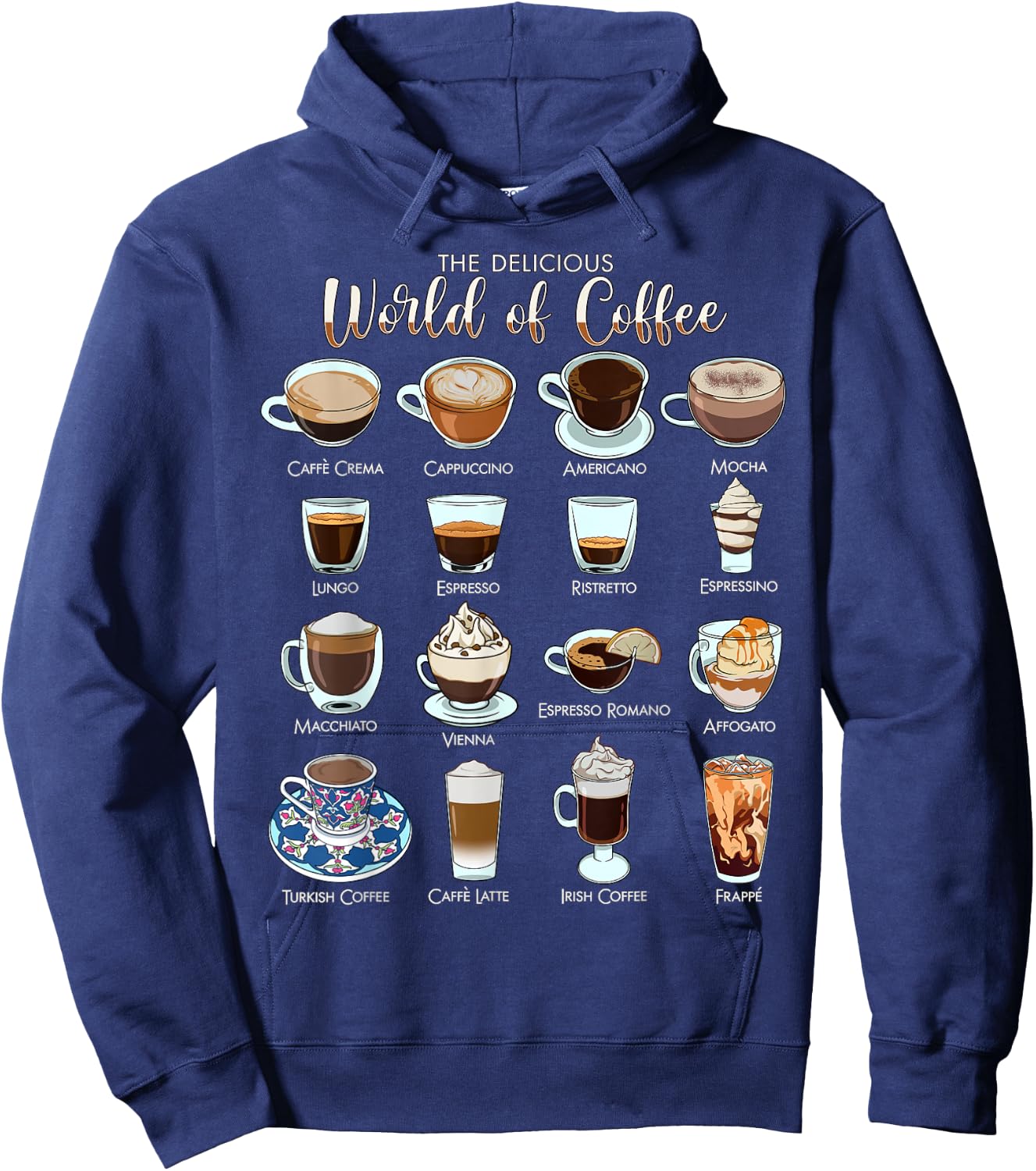 The delicious world of coffee Hoodie - Hoodie | Navy