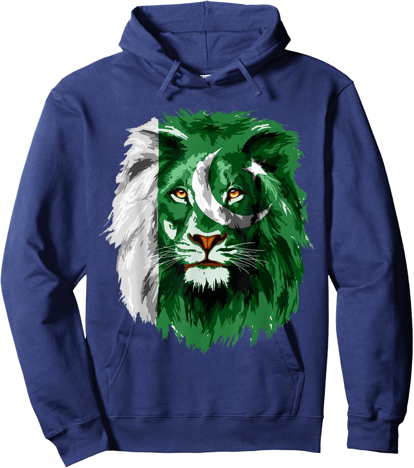 Pakistan Flag Lion Face Pakistani Pride Vintage Hoodie - Hoodie | Navy